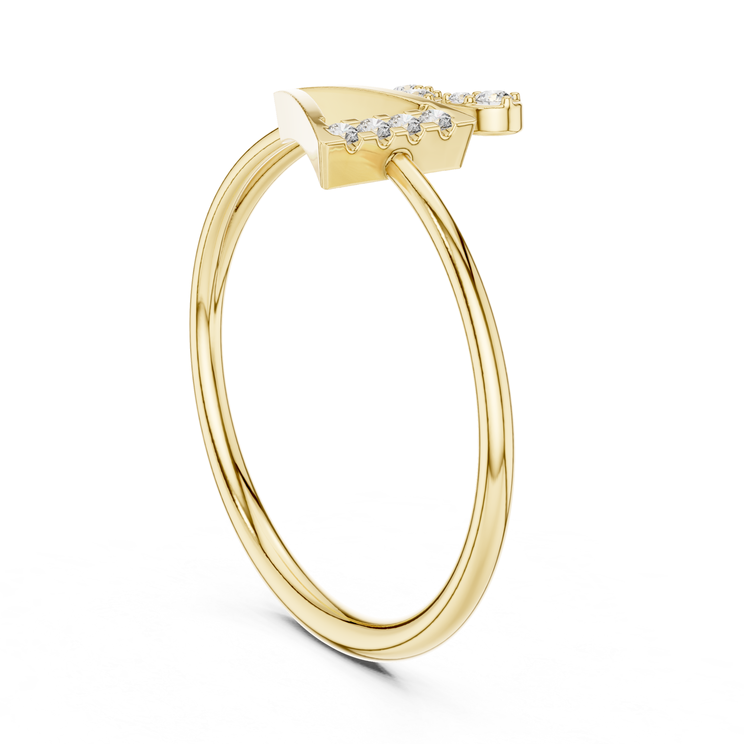 Elegant Rose Gold Lab-Grown Diamond Ring – Minimalist Triangle Design