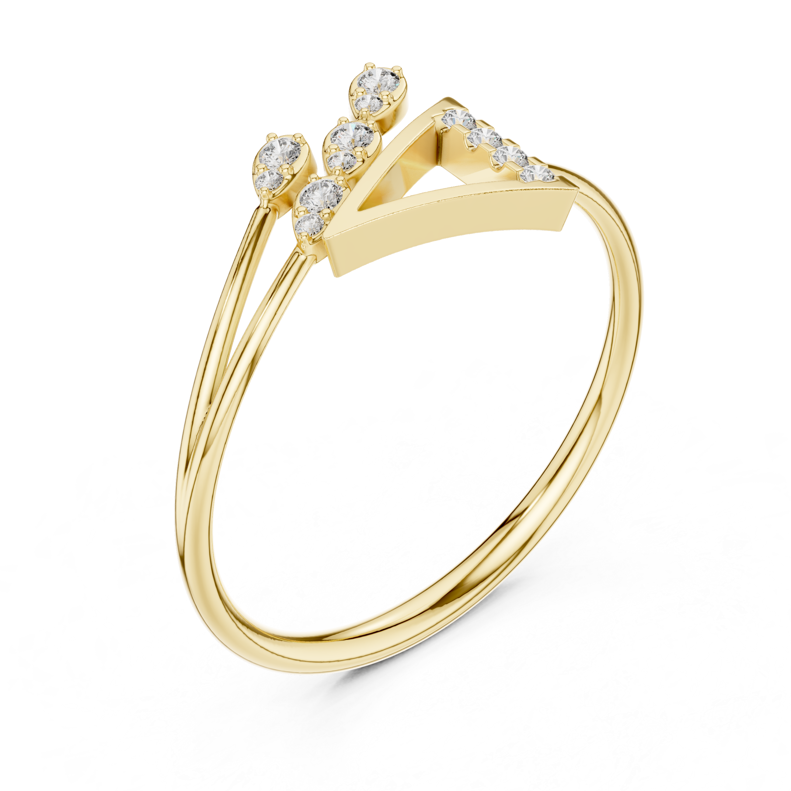 Elegant Rose Gold Lab-Grown Diamond Ring – Minimalist Triangle Design