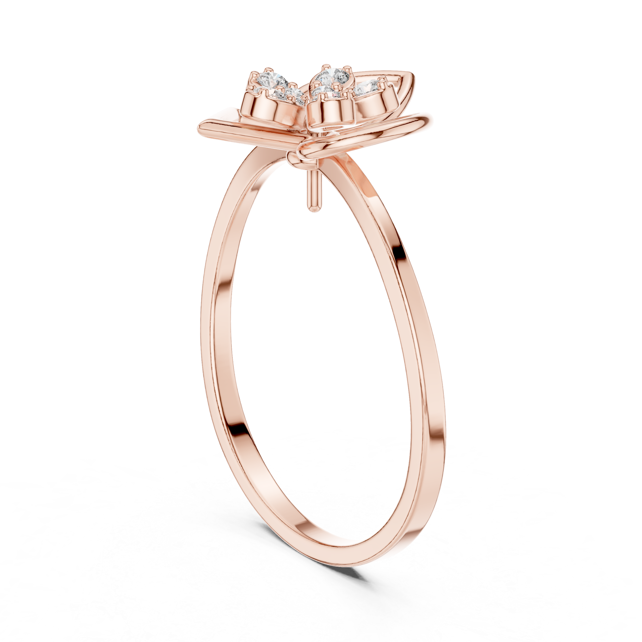 Floral Grace Lab-Grown Diamond Ring – Rose Gold Finish