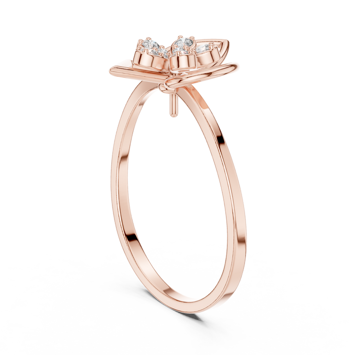 Floral Grace Lab-Grown Diamond Ring – Rose Gold Finish