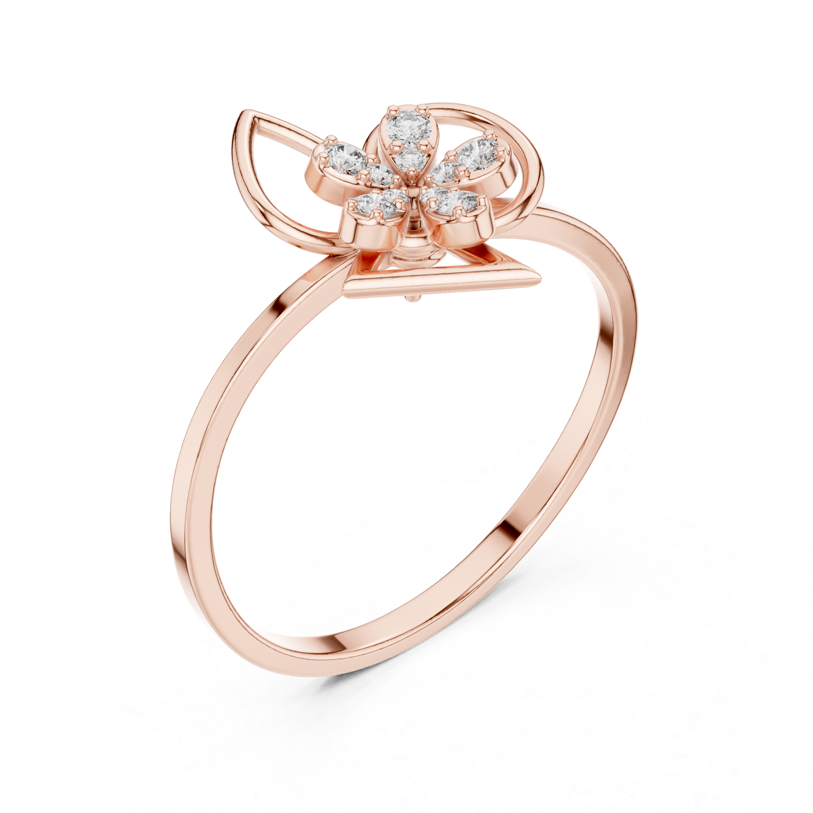Floral Grace Lab-Grown Diamond Ring – Rose Gold Finish
