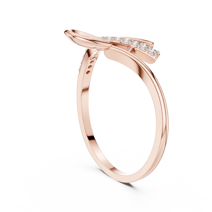 Initial 'H' Lab-Grown Diamond Ring in Rose Gold