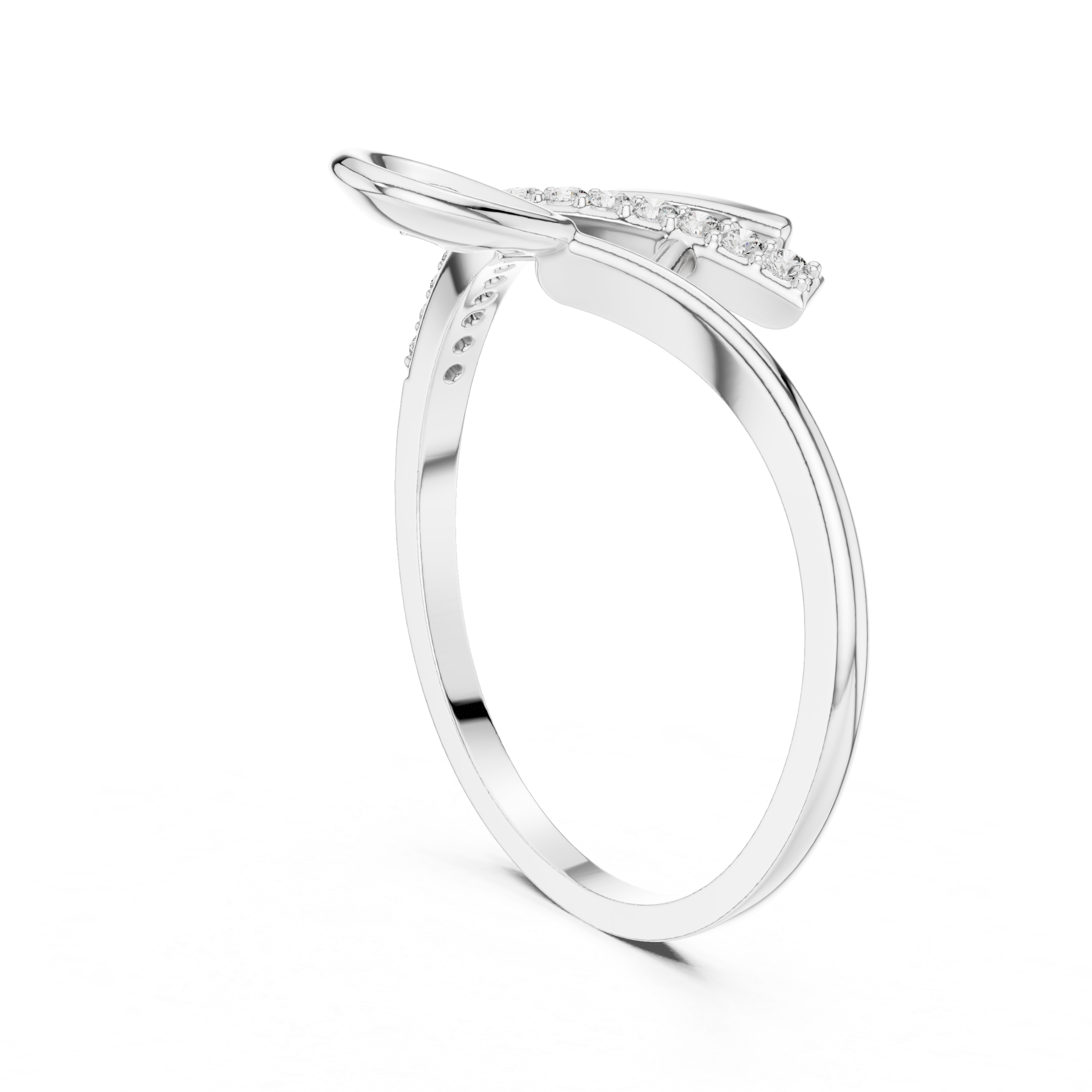 Initial 'H' Lab-Grown Diamond Ring in Rose Gold