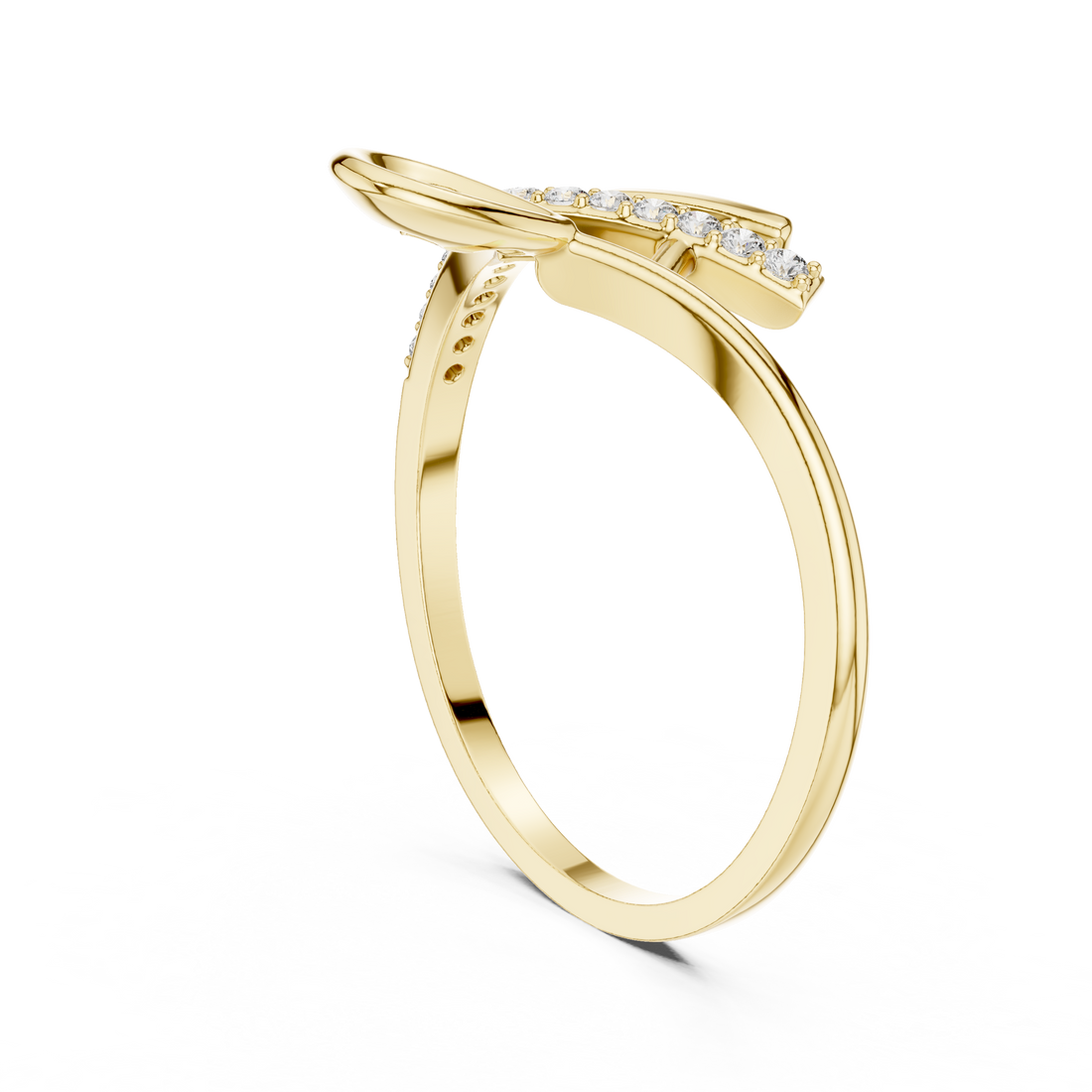 Initial 'H' Lab-Grown Diamond Ring in Rose Gold