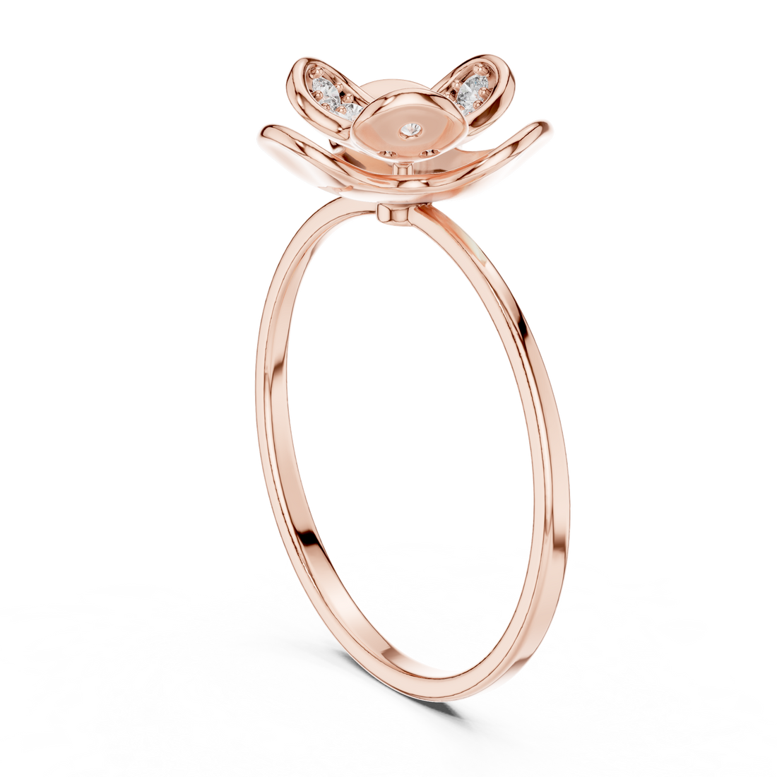 Blossom Bloom Lab Grown Diamond Ring in Rose Gold