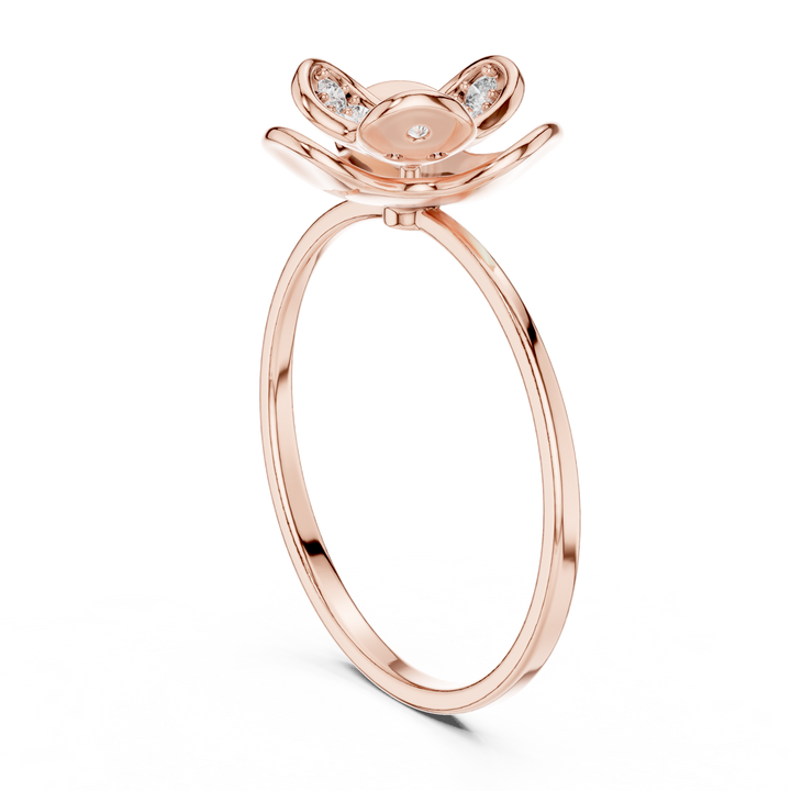 Blossom Bloom Lab Grown Diamond Ring in Rose Gold