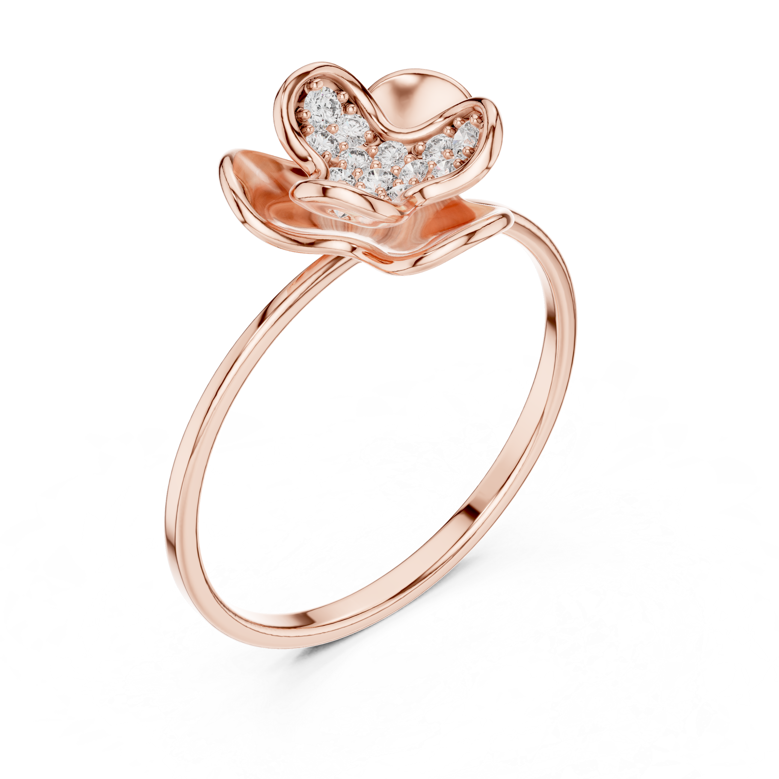 Blossom Bloom Lab Grown Diamond Ring in Rose Gold