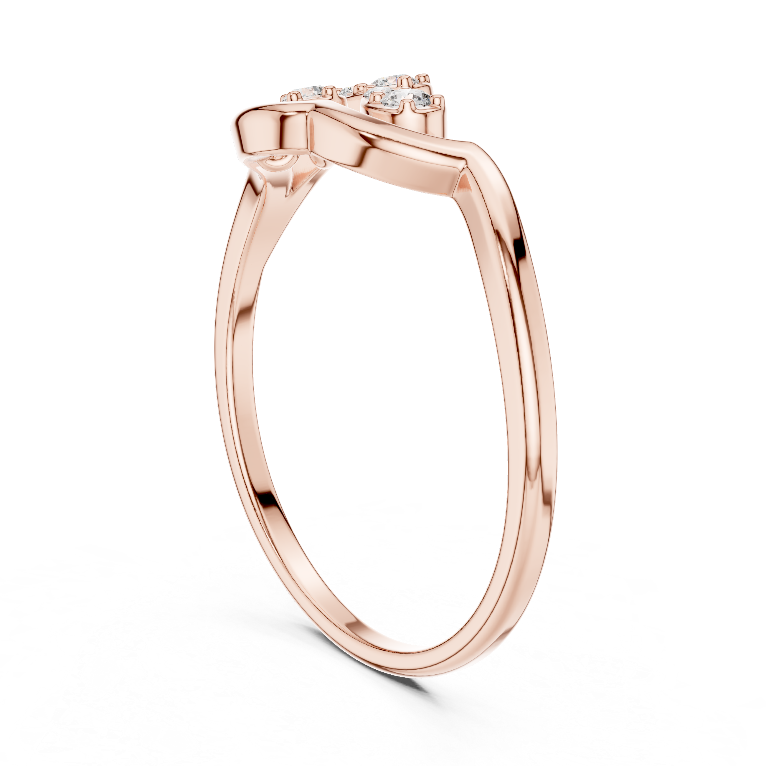 Elegant Triple Cluster Lab-Grown Diamond Ring in Rose Gold