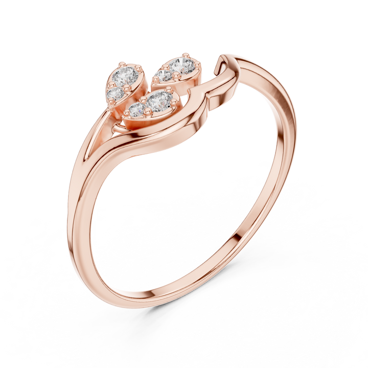 Elegant Triple Cluster Lab-Grown Diamond Ring in Rose Gold