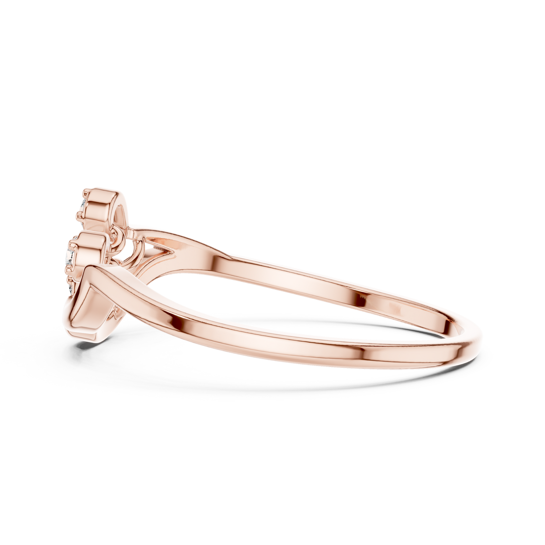 Elegant Triple Cluster Lab-Grown Diamond Ring in Rose Gold