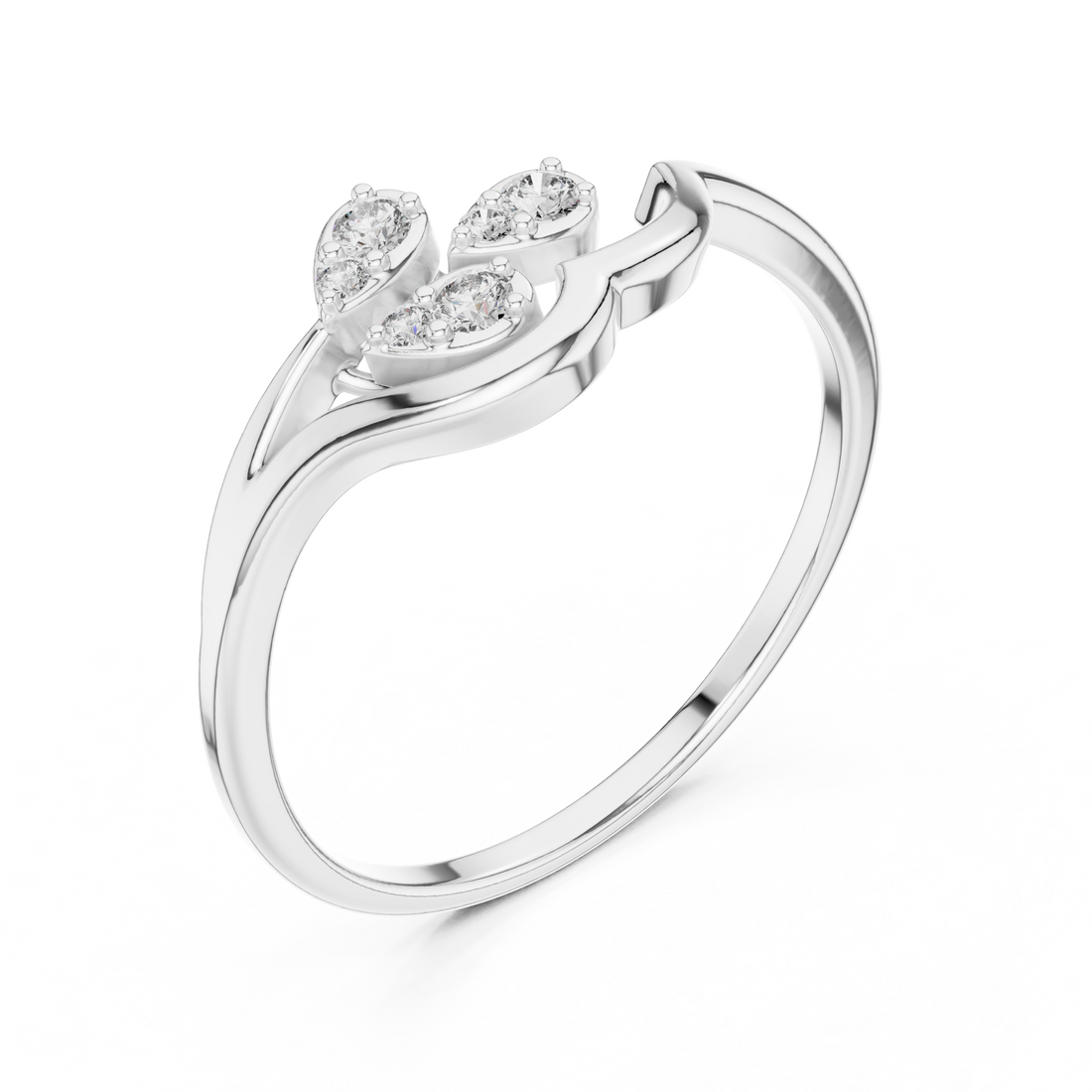 Elegant Triple Cluster Lab-Grown Diamond Ring in Rose Gold