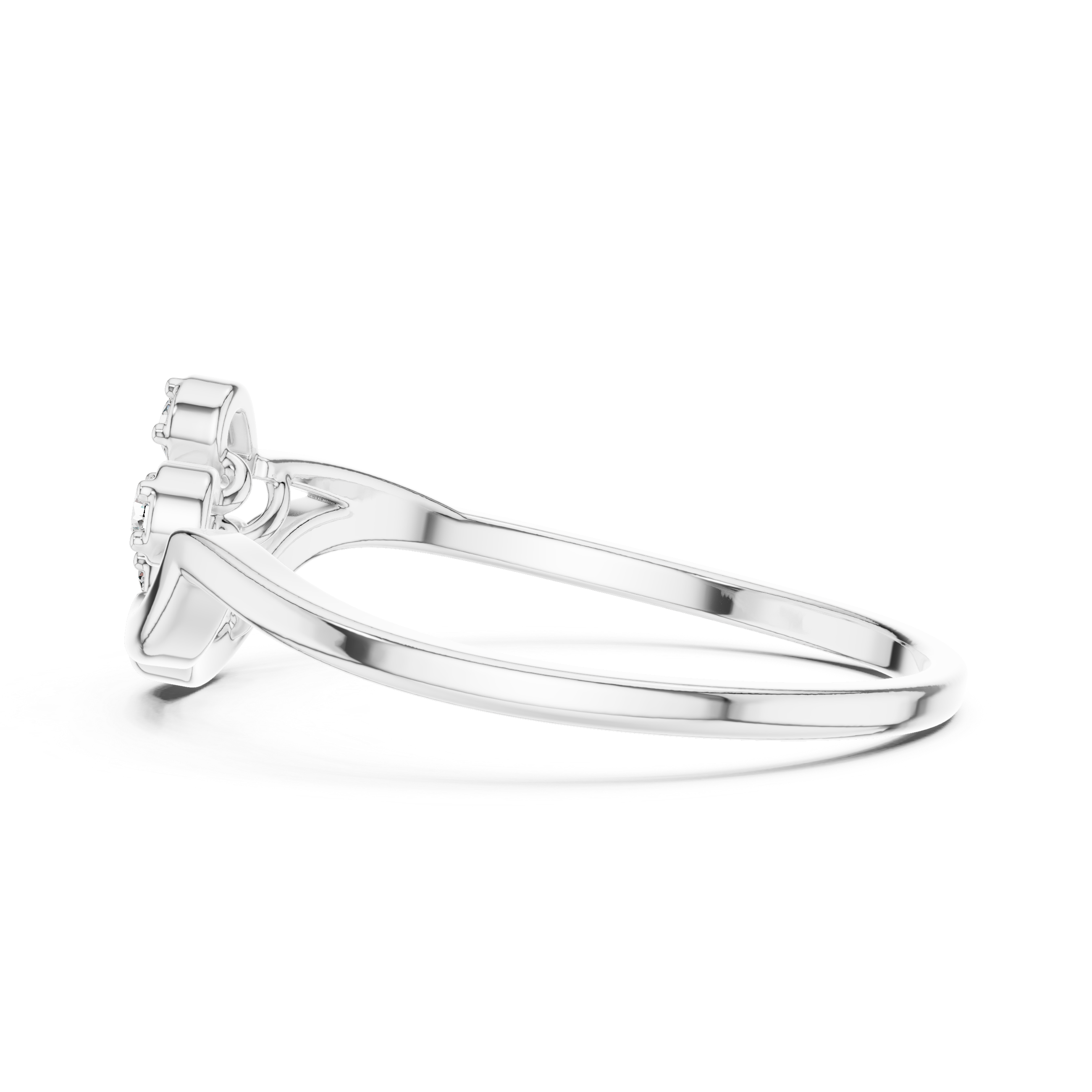 Elegant Triple Cluster Lab-Grown Diamond Ring in Rose Gold