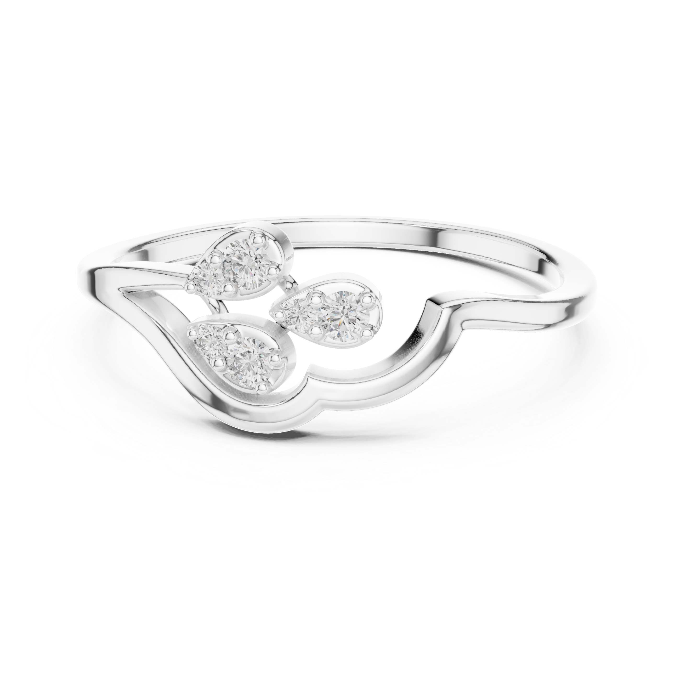 Elegant Triple Cluster Lab-Grown Diamond Ring in Rose Gold