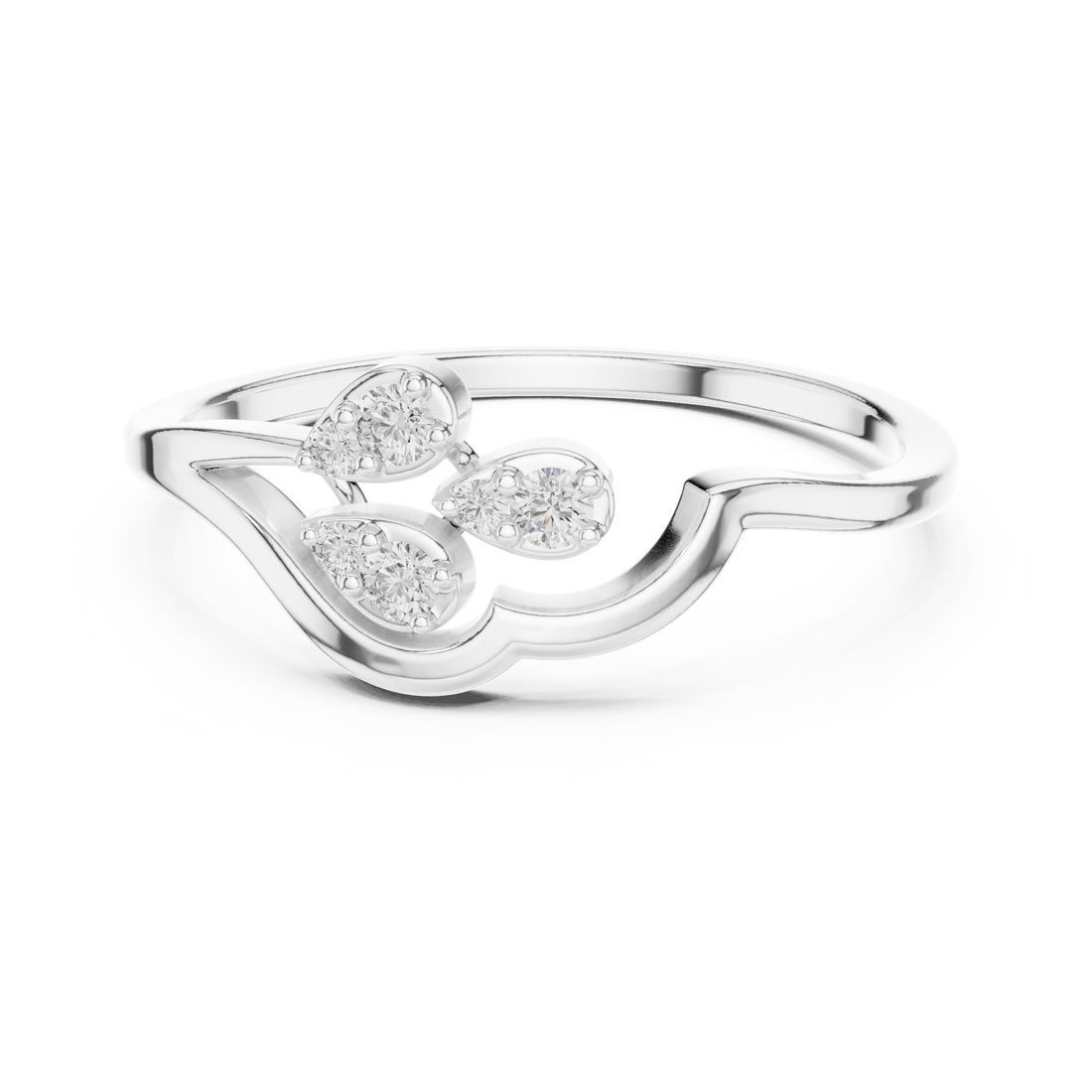 Elegant Triple Cluster Lab-Grown Diamond Ring in Rose Gold