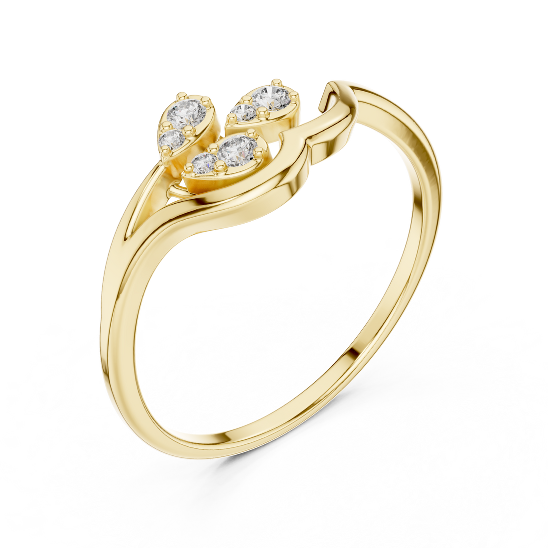 Elegant Triple Cluster Lab-Grown Diamond Ring in Rose Gold