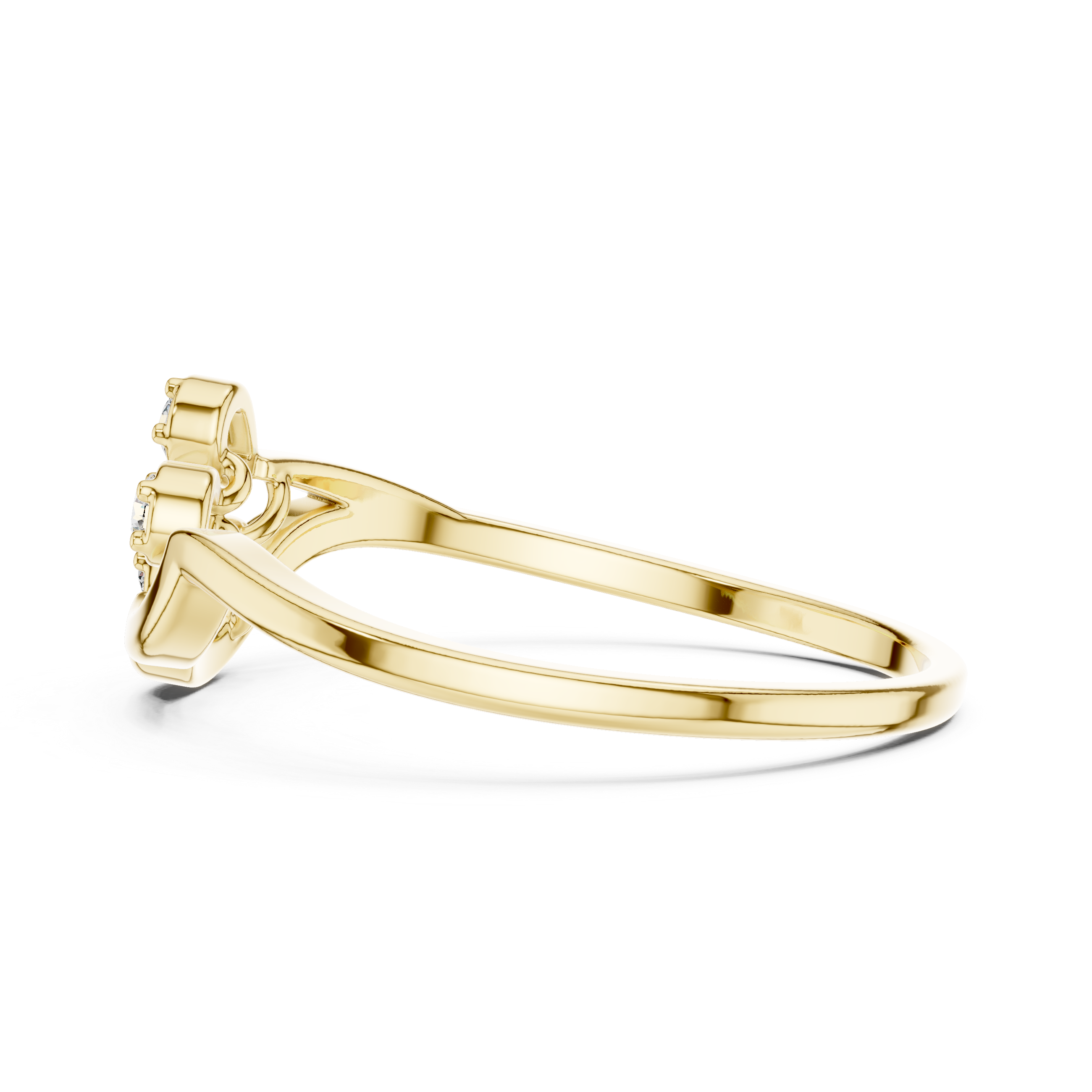 Elegant Triple Cluster Lab-Grown Diamond Ring in Rose Gold