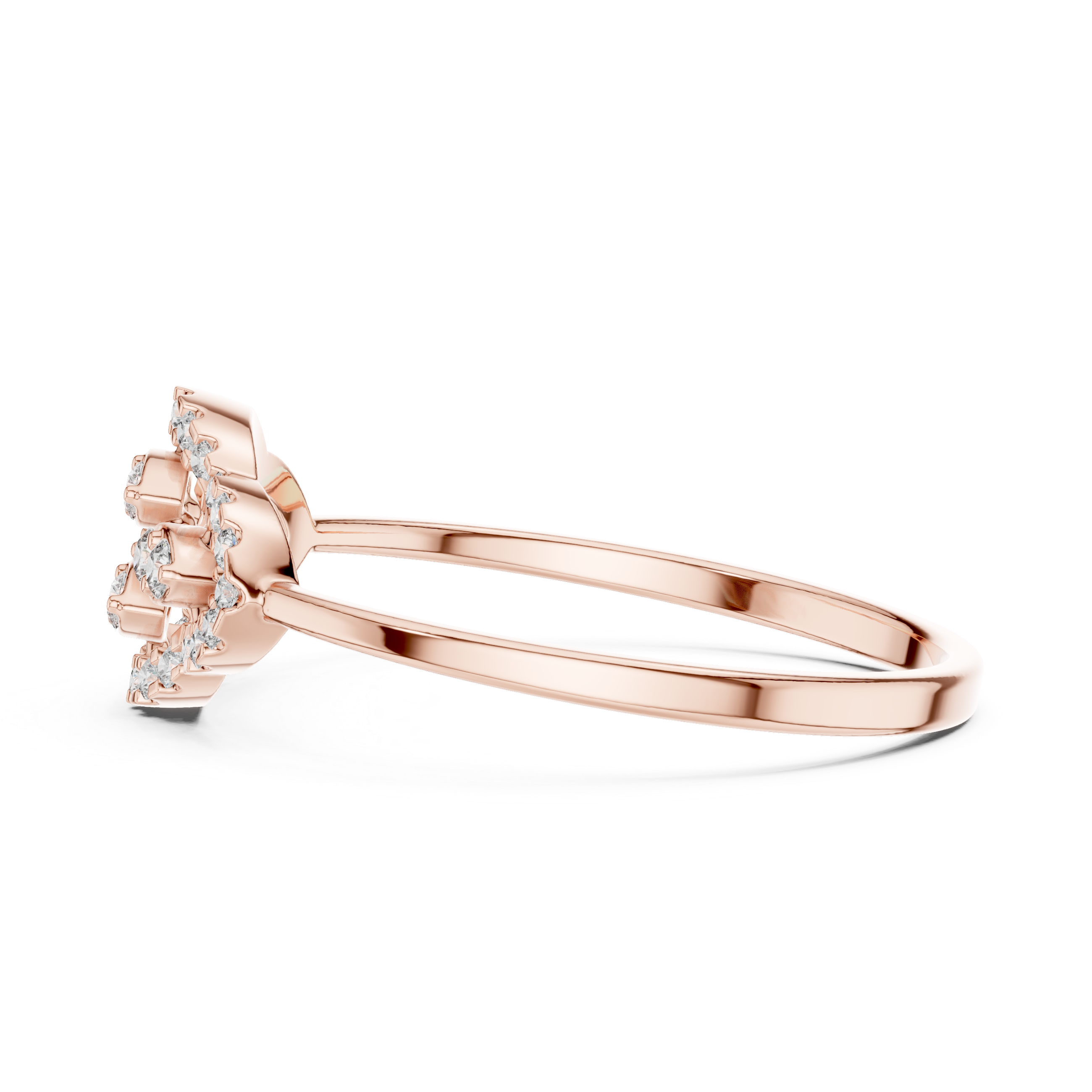 Rose Gold Dual Heart Lab Grown Diamond Ring