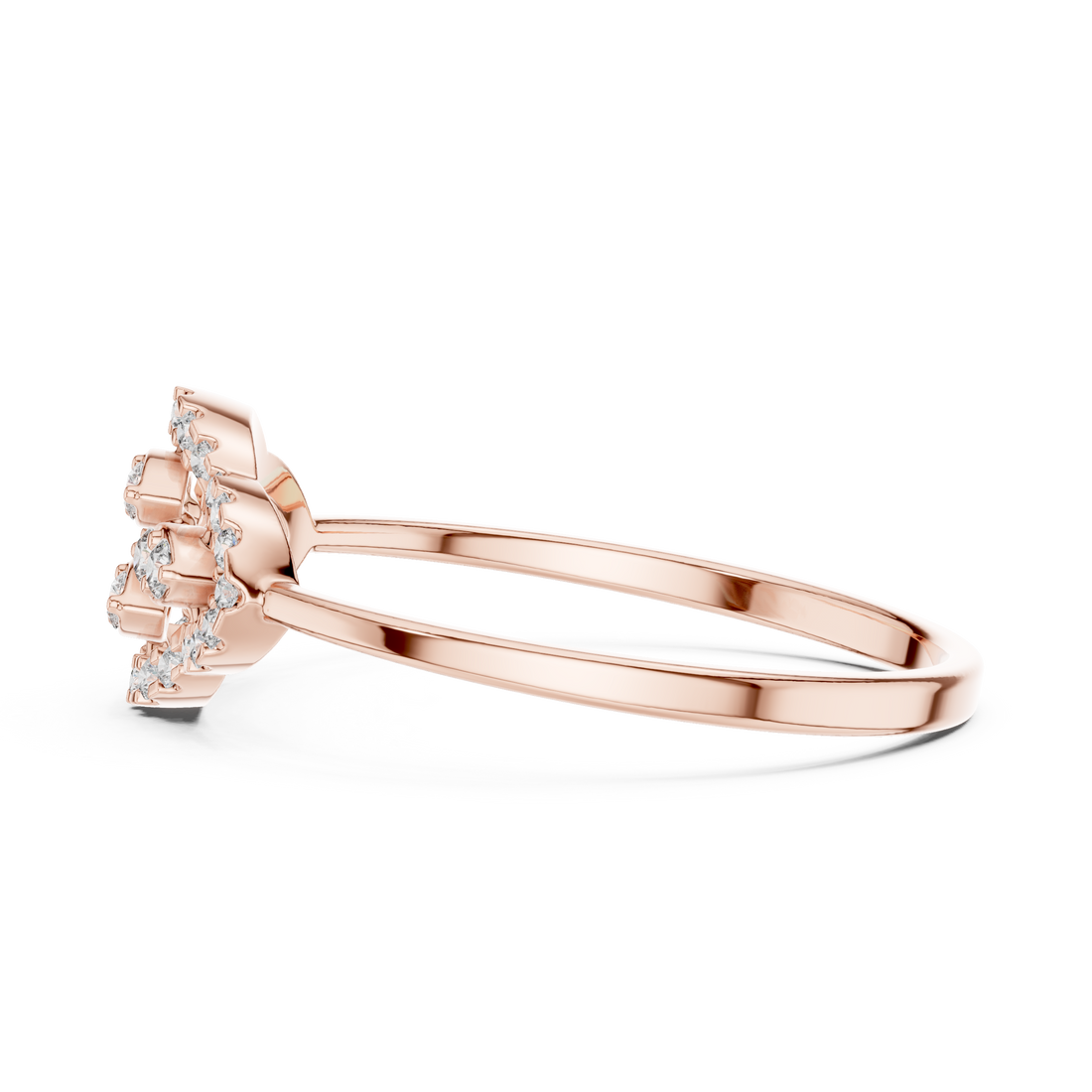 Rose Gold Dual Heart Lab Grown Diamond Ring