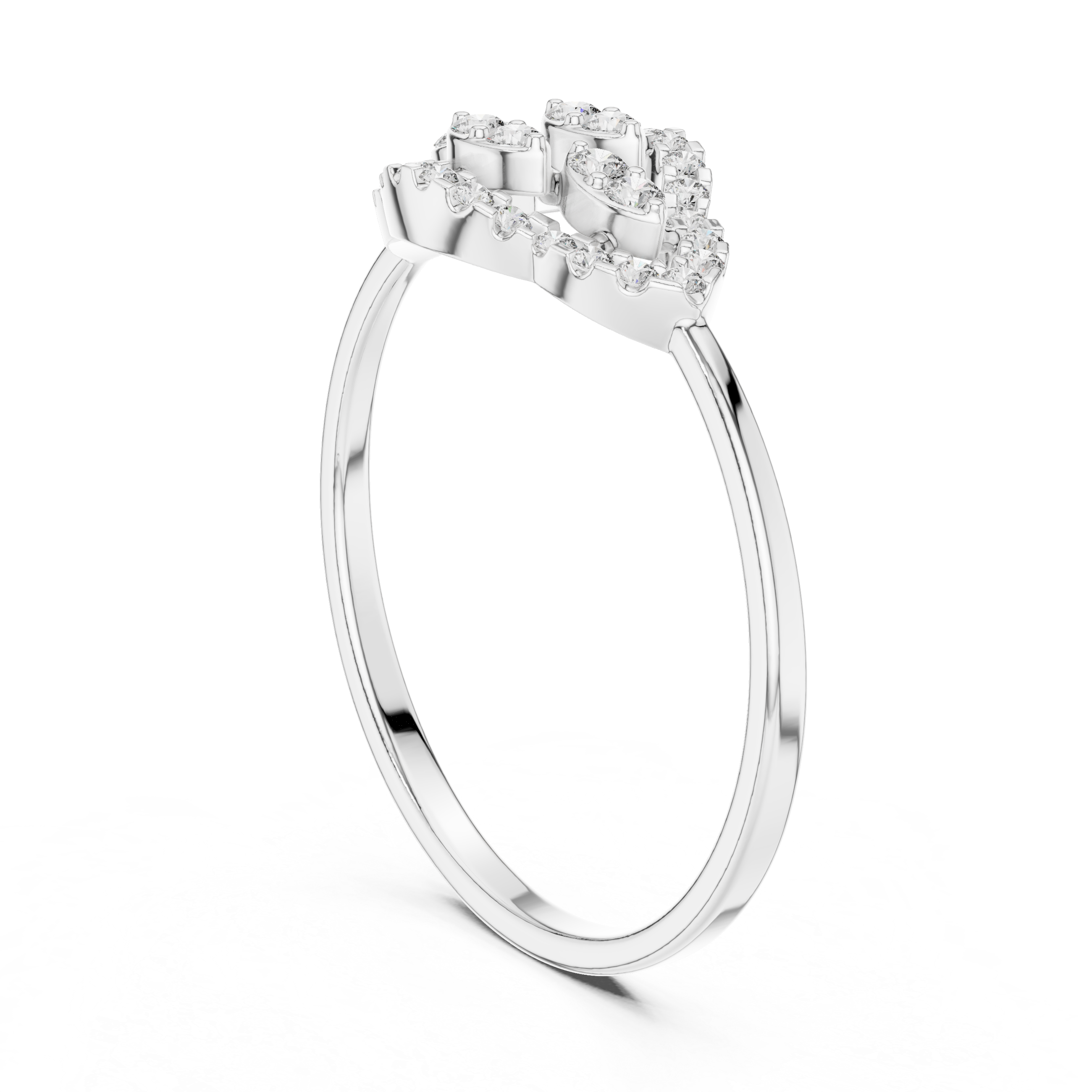 Rose Gold Dual Heart Lab Grown Diamond Ring