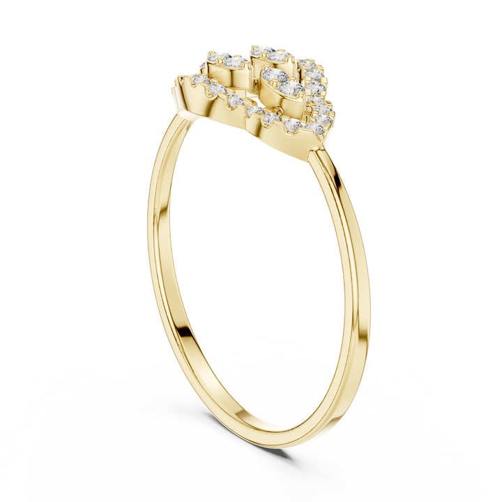 Rose Gold Dual Heart Lab Grown Diamond Ring