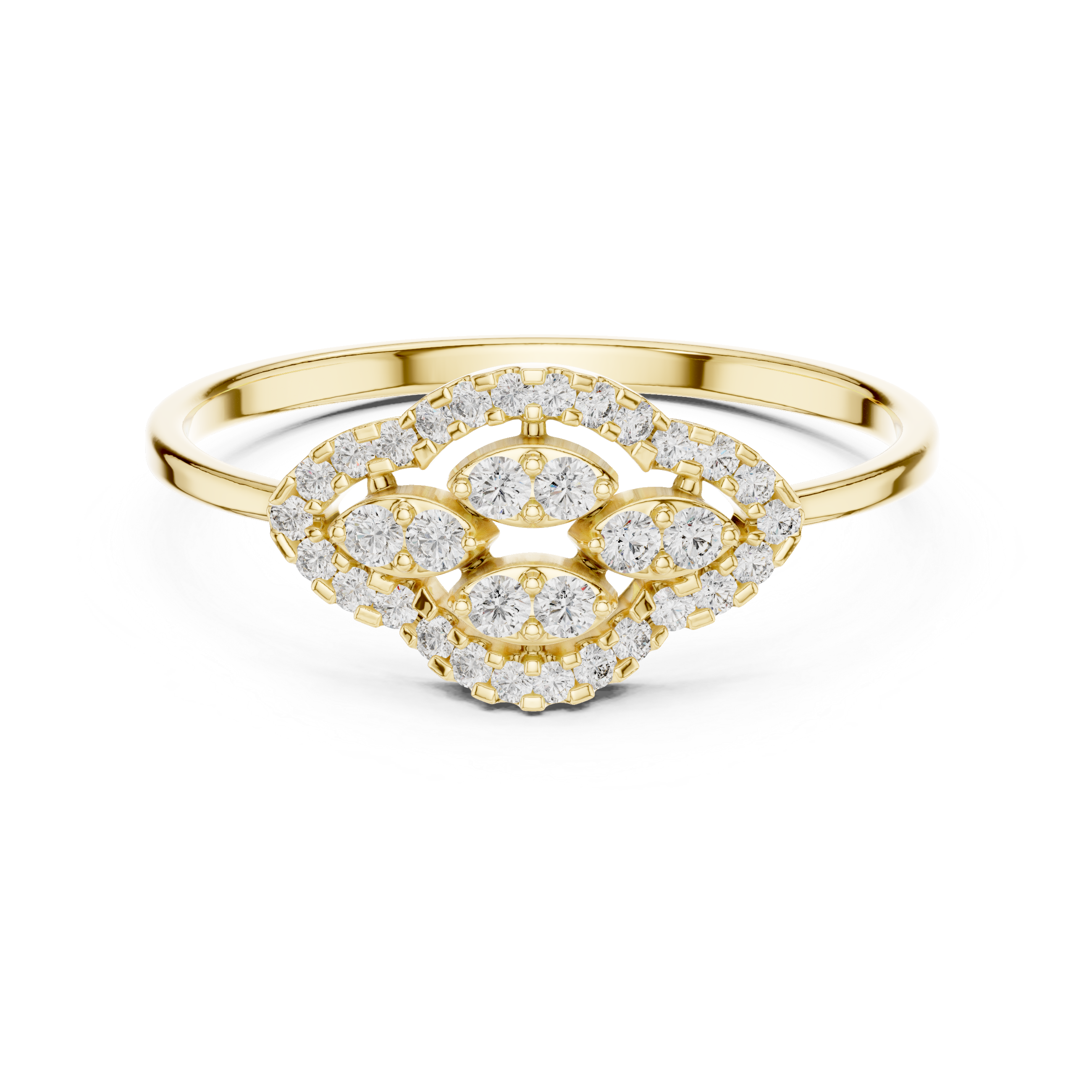 Rose Gold Dual Heart Lab Grown Diamond Ring