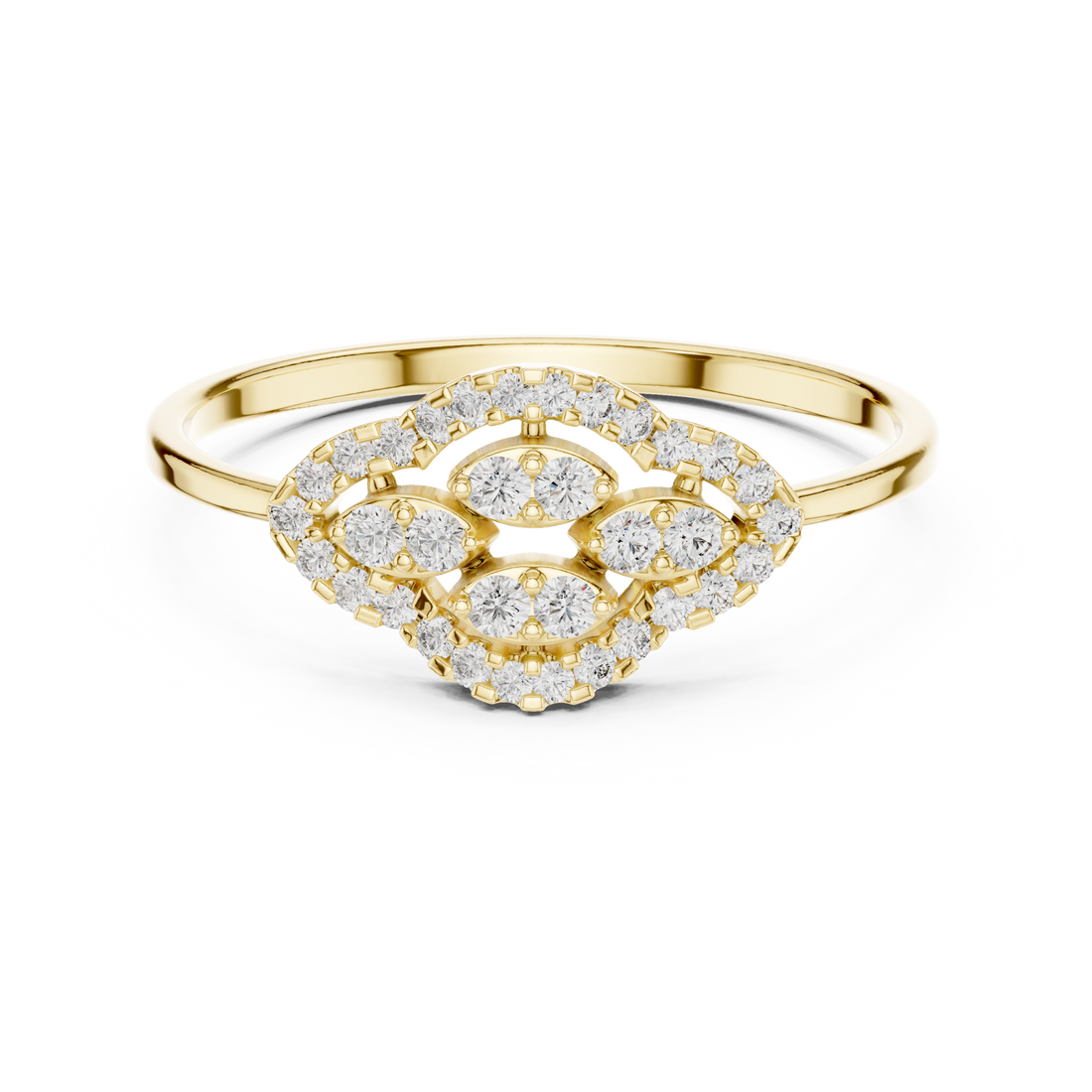 Rose Gold Dual Heart Lab Grown Diamond Ring