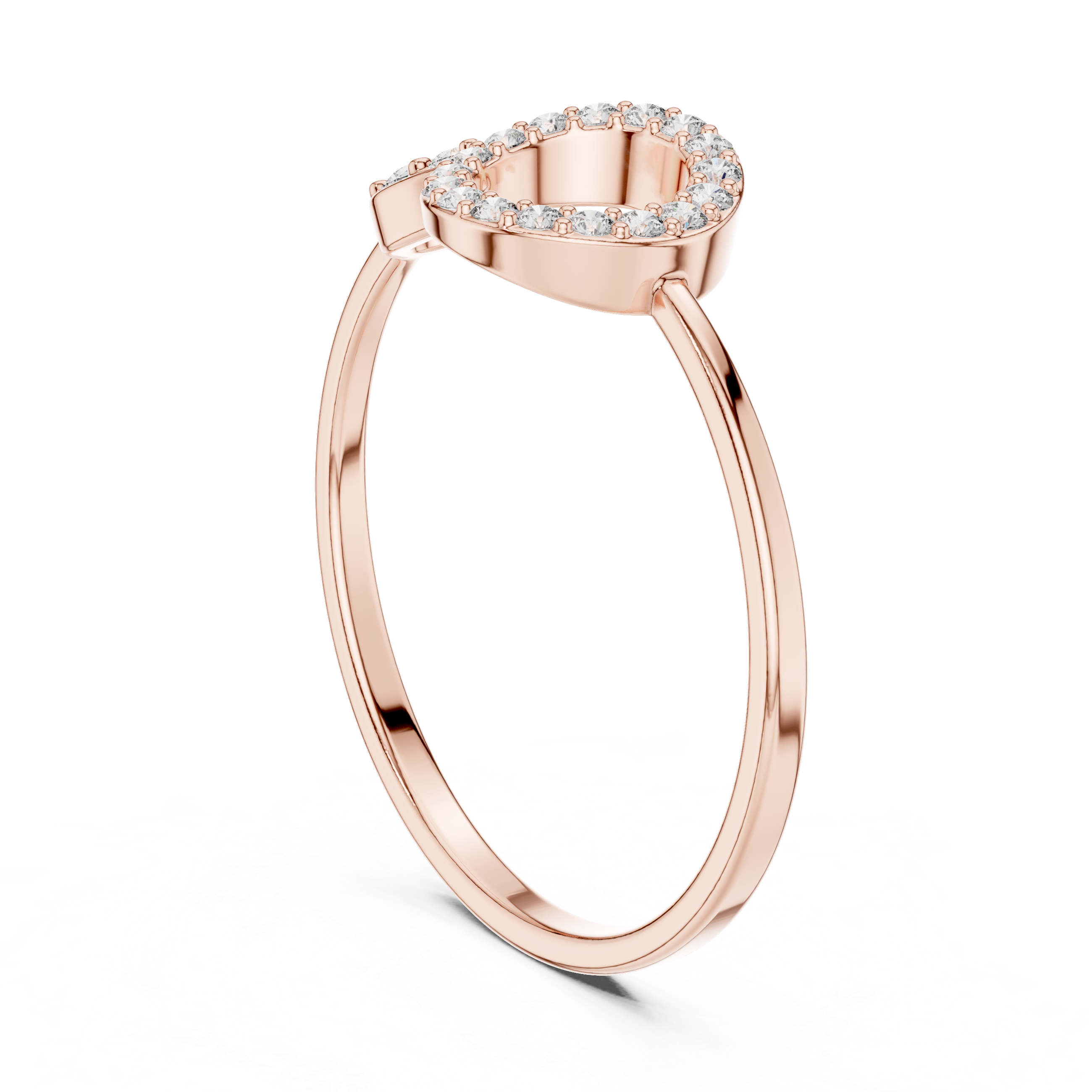 Elegant Rose Gold Loop Diamond Ring – Lab Grown | Kiashaa Jewellery
