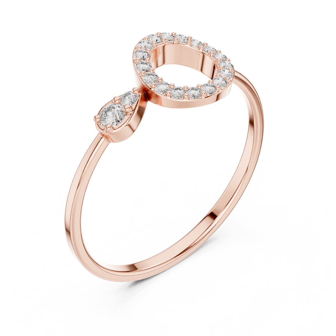 Elegant Rose Gold Loop Diamond Ring – Lab Grown | Kiashaa Jewellery