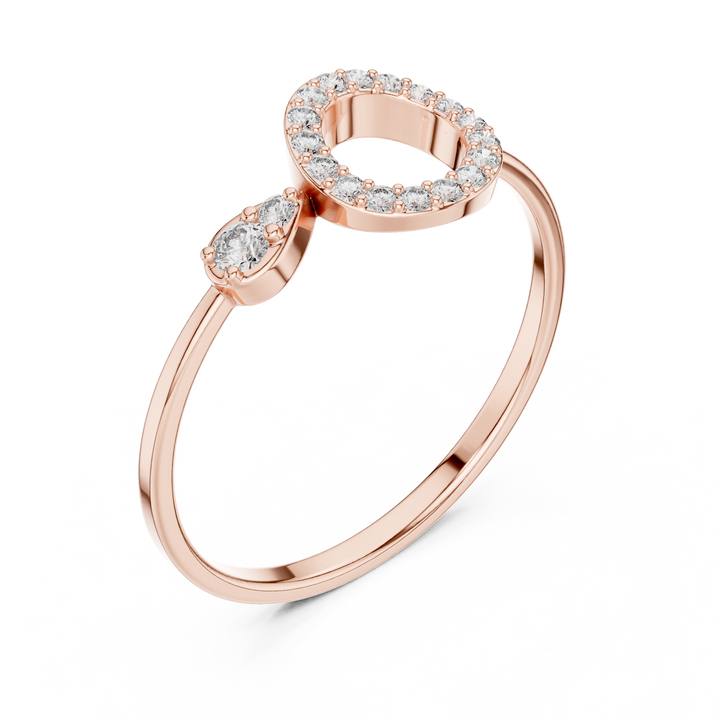 Elegant Rose Gold Loop Diamond Ring – Lab Grown | Kiashaa Jewellery
