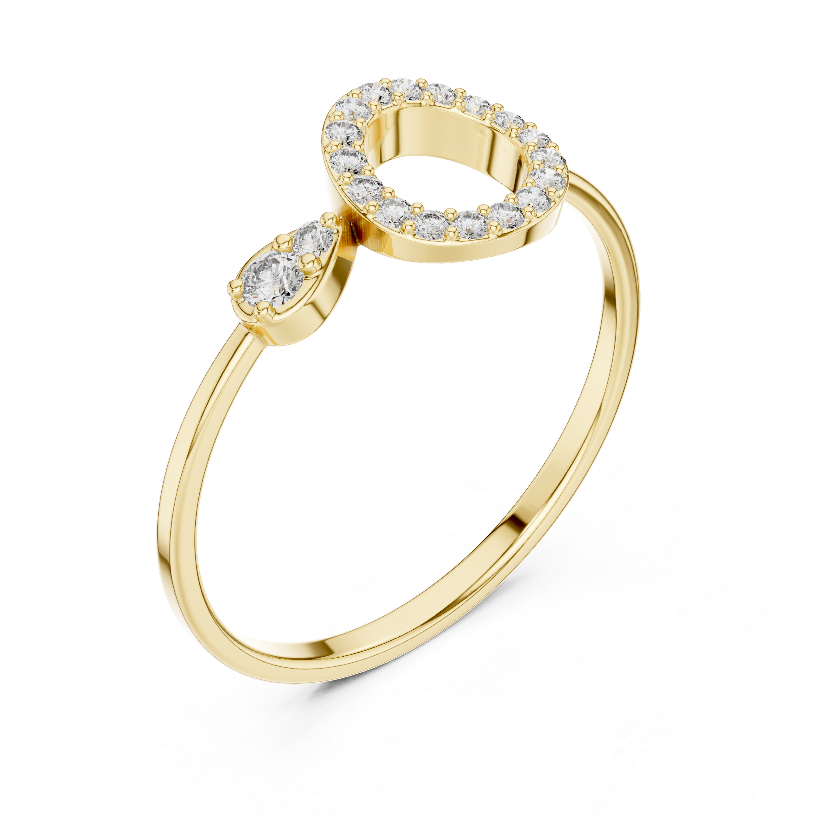 Elegant Rose Gold Loop Diamond Ring – Lab Grown | Kiashaa Jewellery
