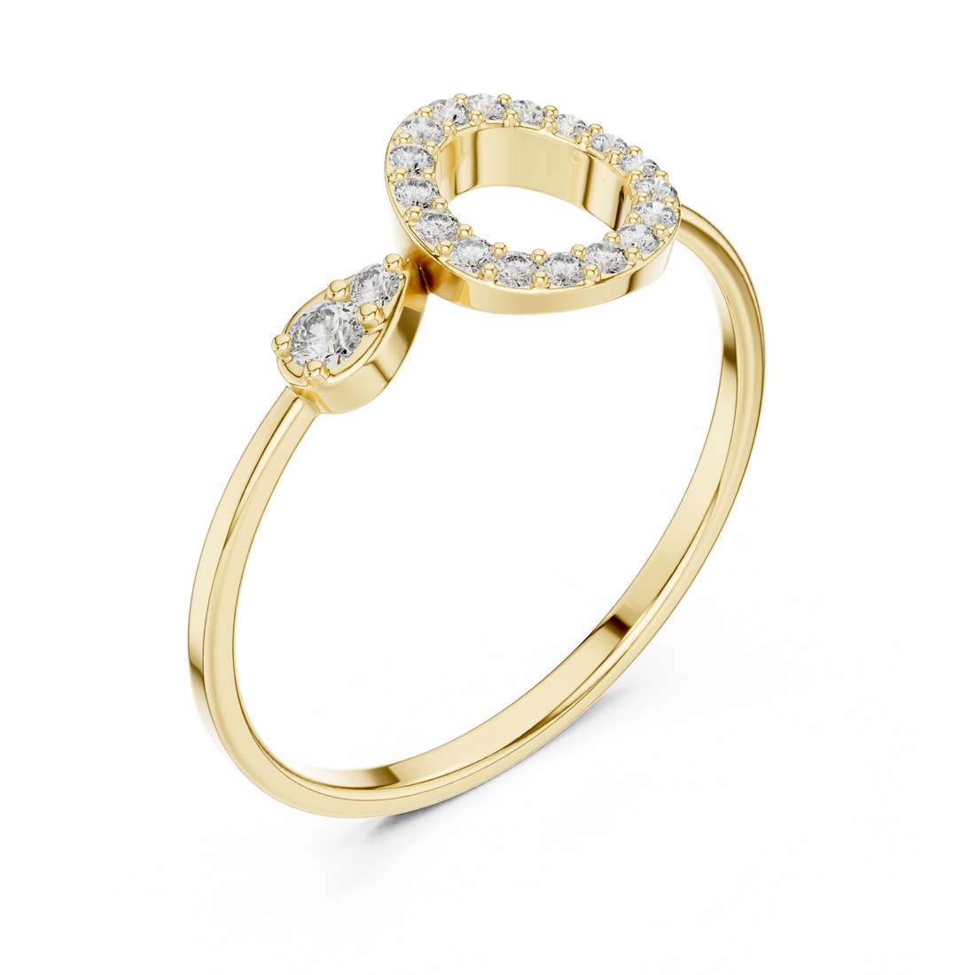 Elegant Rose Gold Loop Diamond Ring – Lab Grown | Kiashaa Jewellery