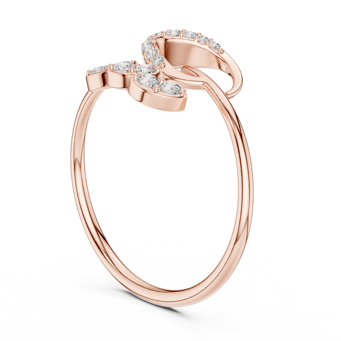 Elegant Heart-Embrace Lab Grown Diamond Ring in Rose Gold