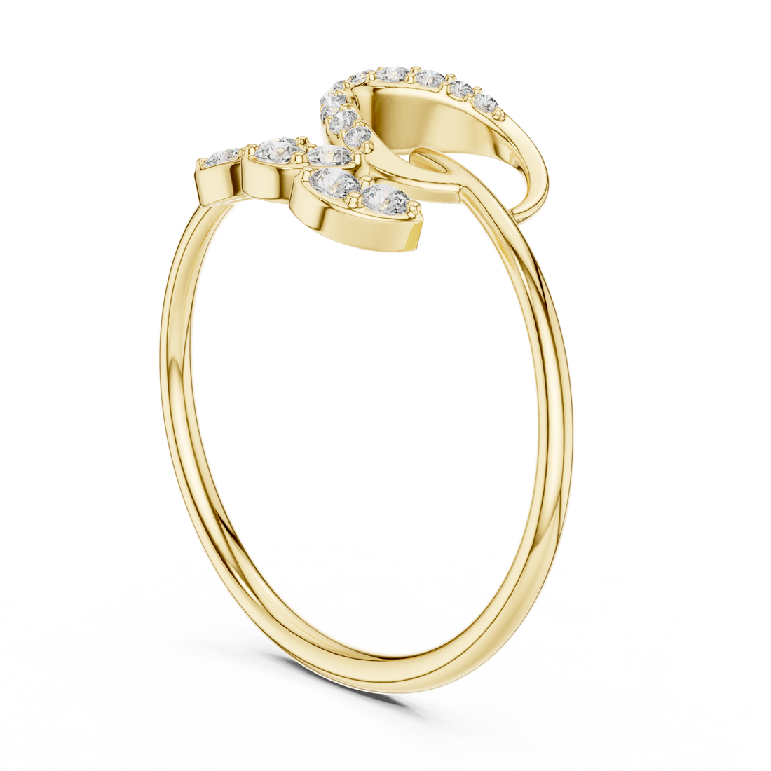 Elegant Heart-Embrace Lab Grown Diamond Ring in Rose Gold