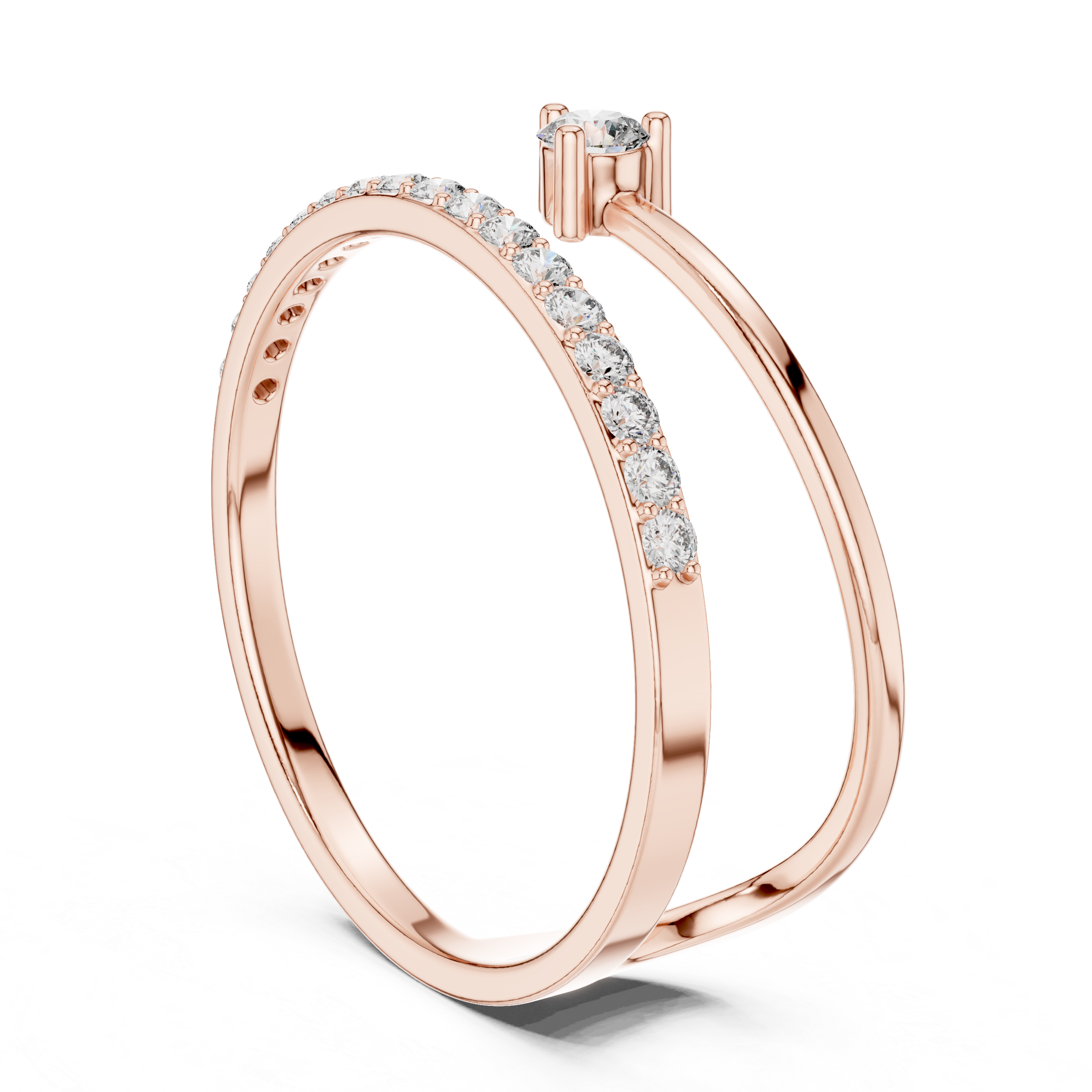 Twist Embrace Diamond Ring – Rose Gold Lab-Grown Diamond Ring