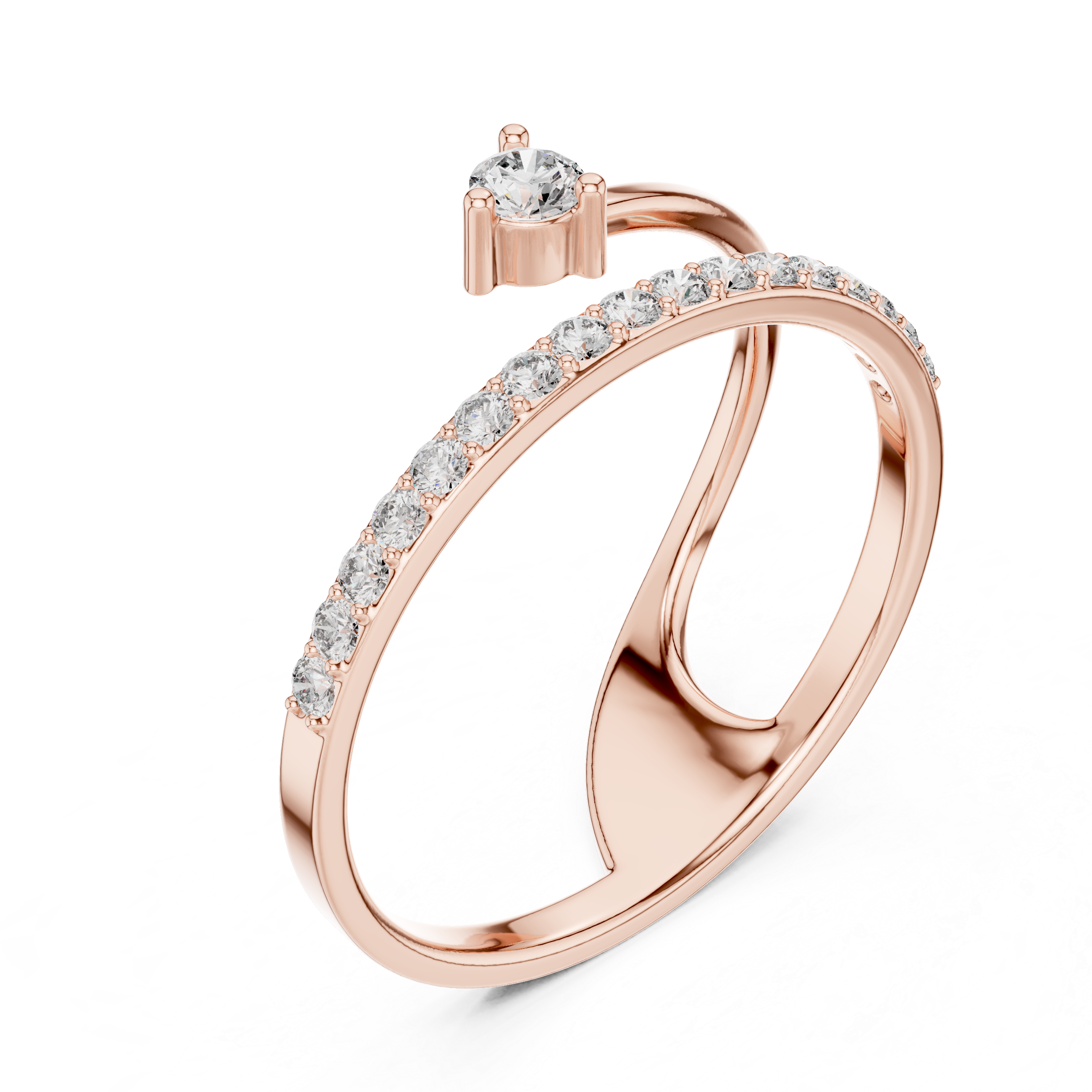 Twist Embrace Diamond Ring – Rose Gold Lab-Grown Diamond Ring