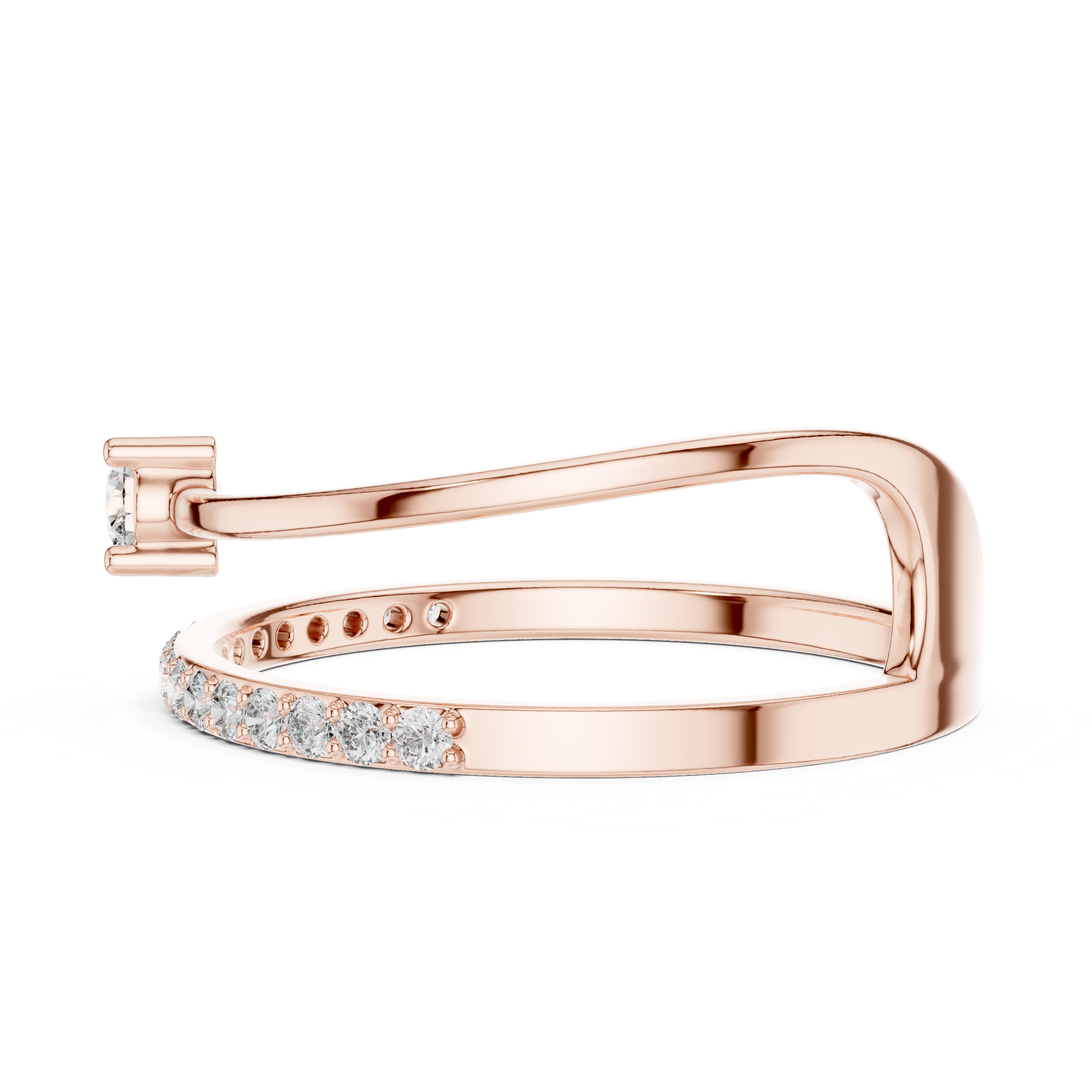 Twist Embrace Diamond Ring – Rose Gold Lab-Grown Diamond Ring