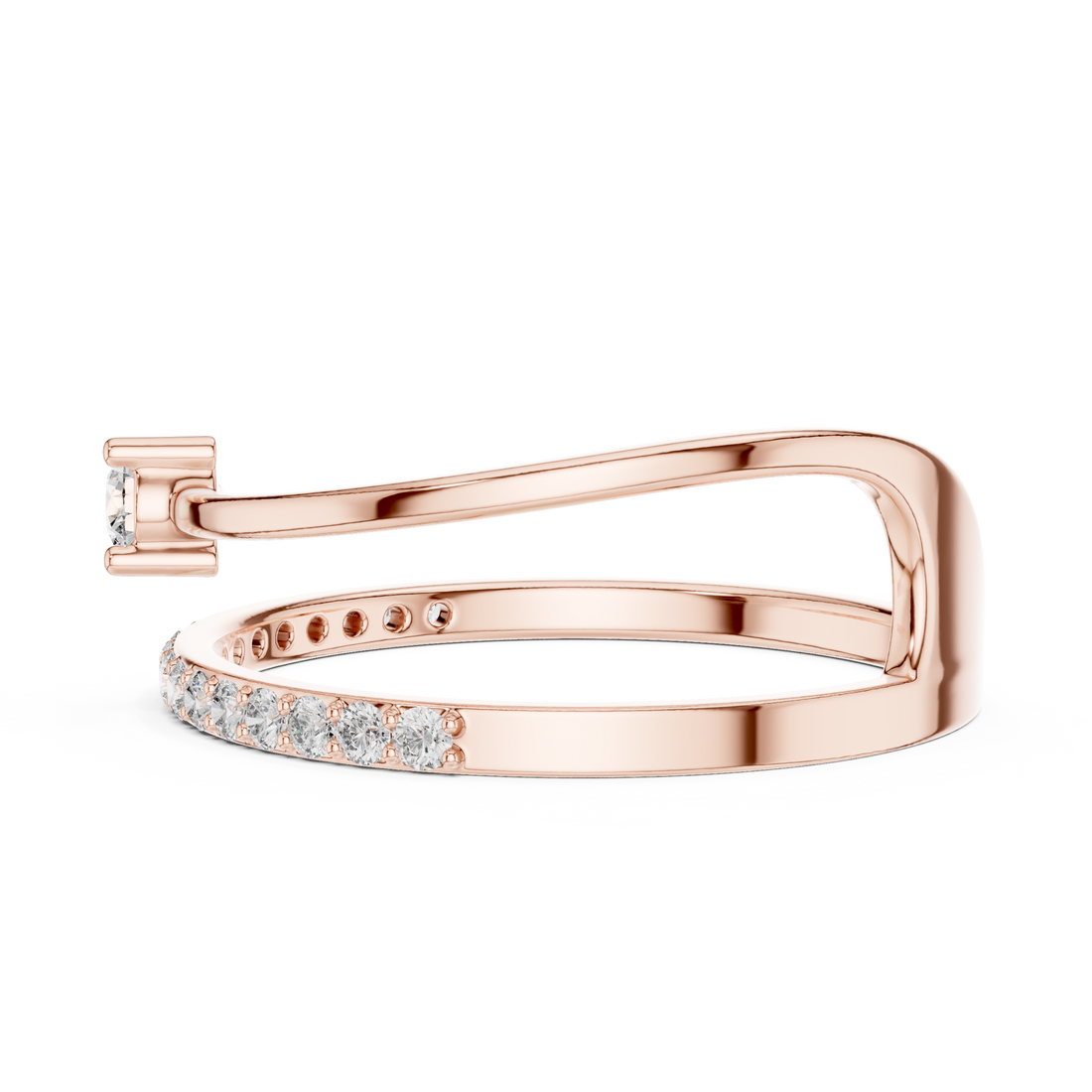 Twist Embrace Diamond Ring – Rose Gold Lab-Grown Diamond Ring