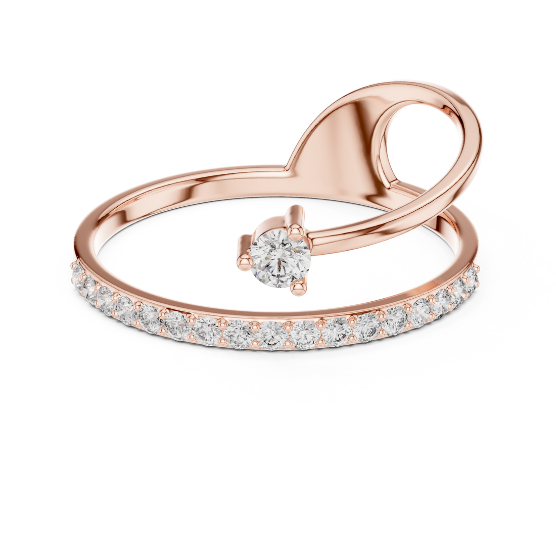 Twist Embrace Diamond Ring – Rose Gold Lab-Grown Diamond Ring