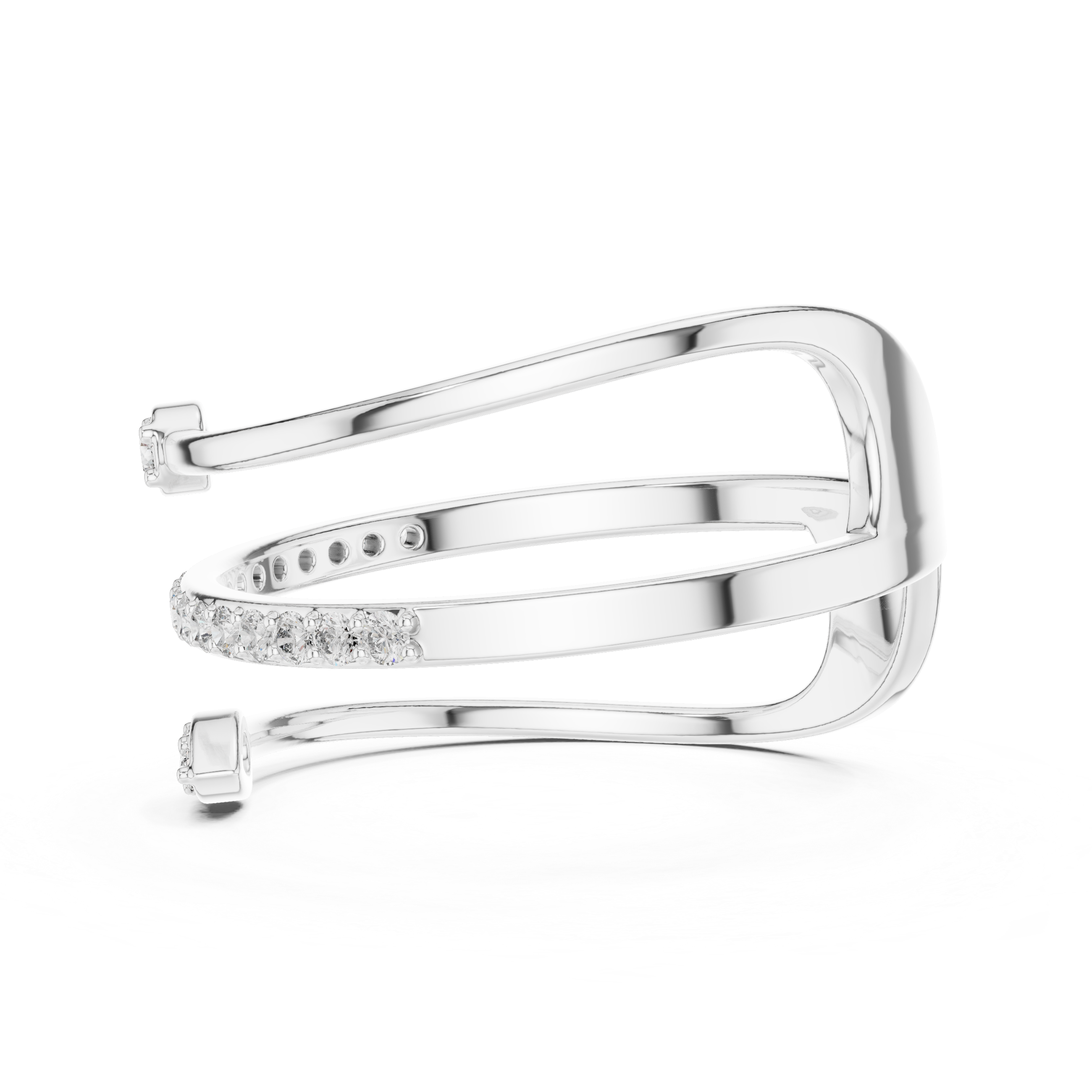 Rose Gold Twin Pear-Cut Open Band Diamond Ring