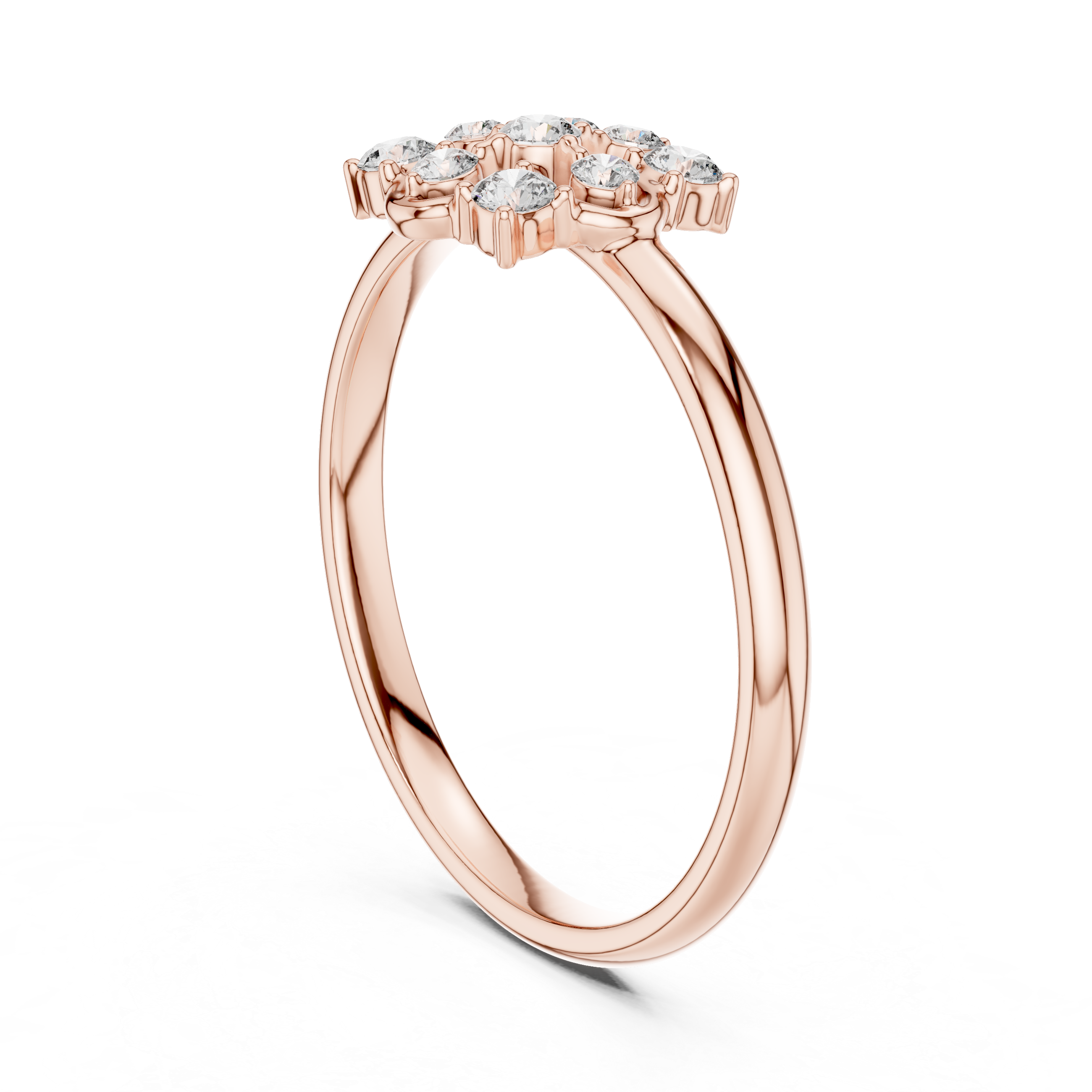 Floral Cluster Lab-Grown Diamond Ring in Rose Gold