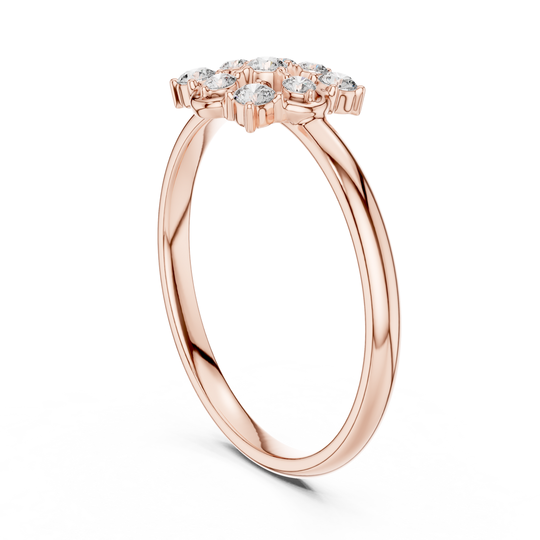 Floral Cluster Lab-Grown Diamond Ring in Rose Gold