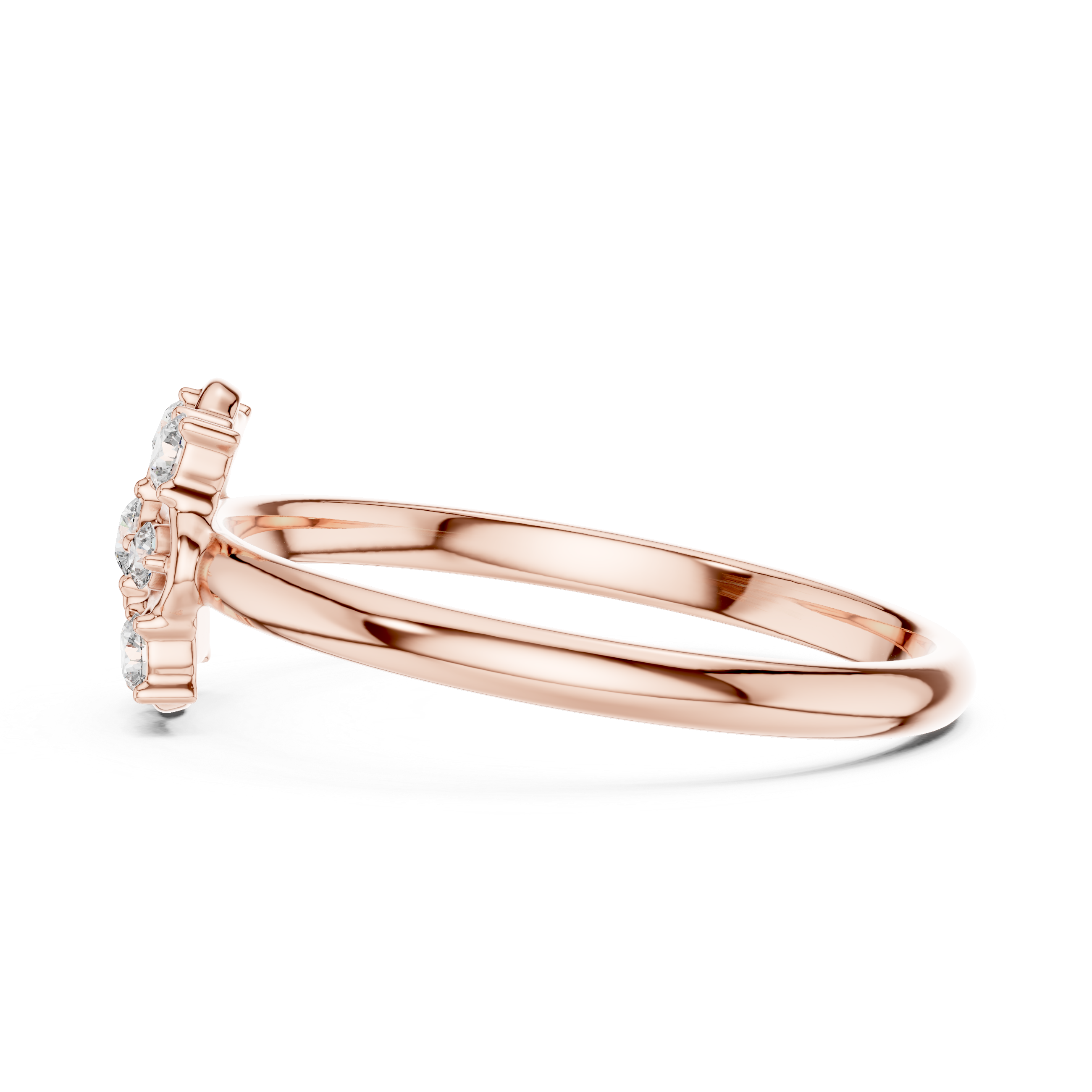Floral Cluster Lab-Grown Diamond Ring in Rose Gold