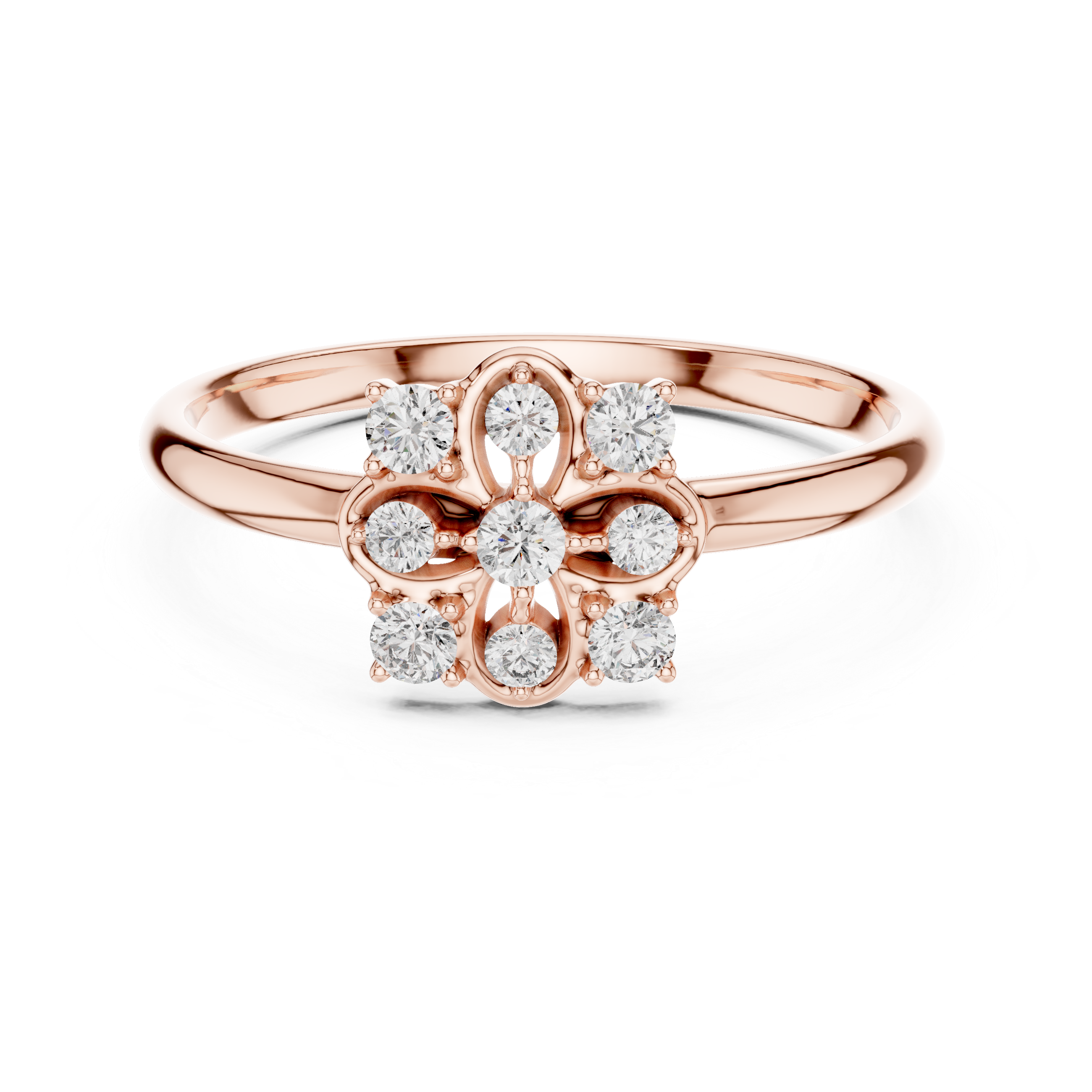 Floral Cluster Lab-Grown Diamond Ring in Rose Gold