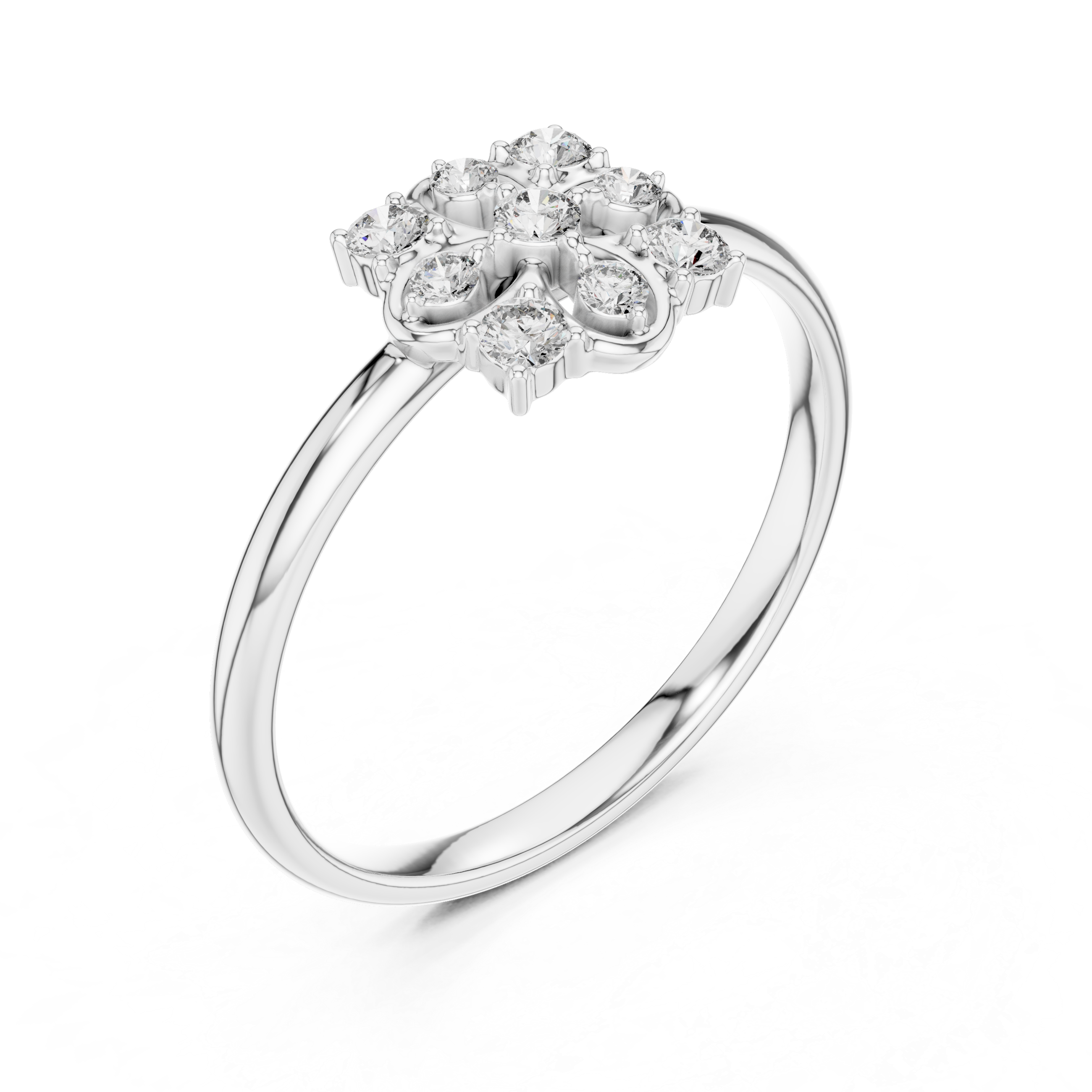 Floral Cluster Lab-Grown Diamond Ring in Rose Gold
