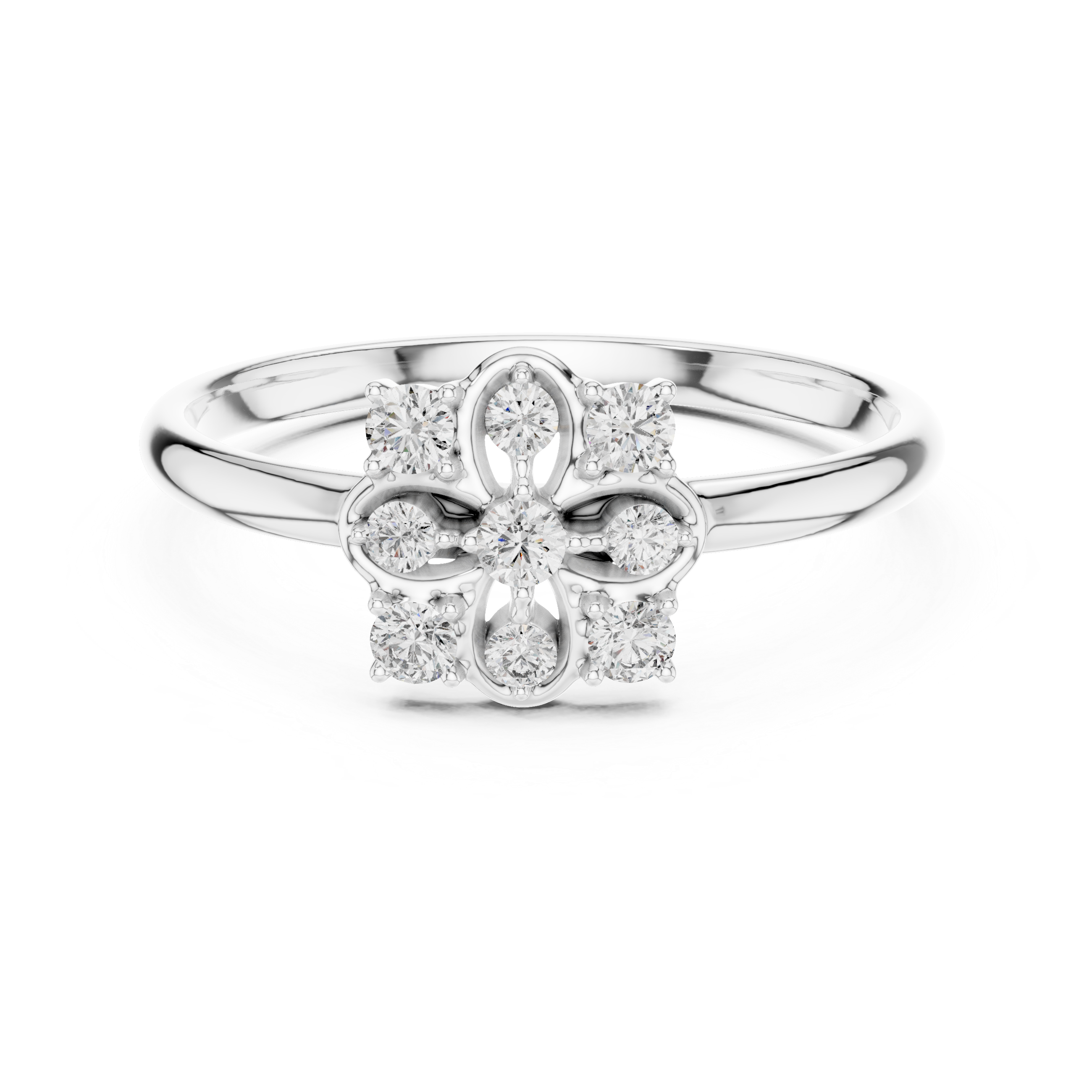 Floral Cluster Lab-Grown Diamond Ring in Rose Gold