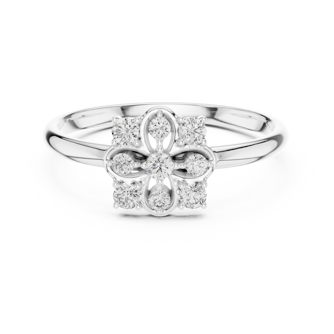 Floral Cluster Lab-Grown Diamond Ring in Rose Gold