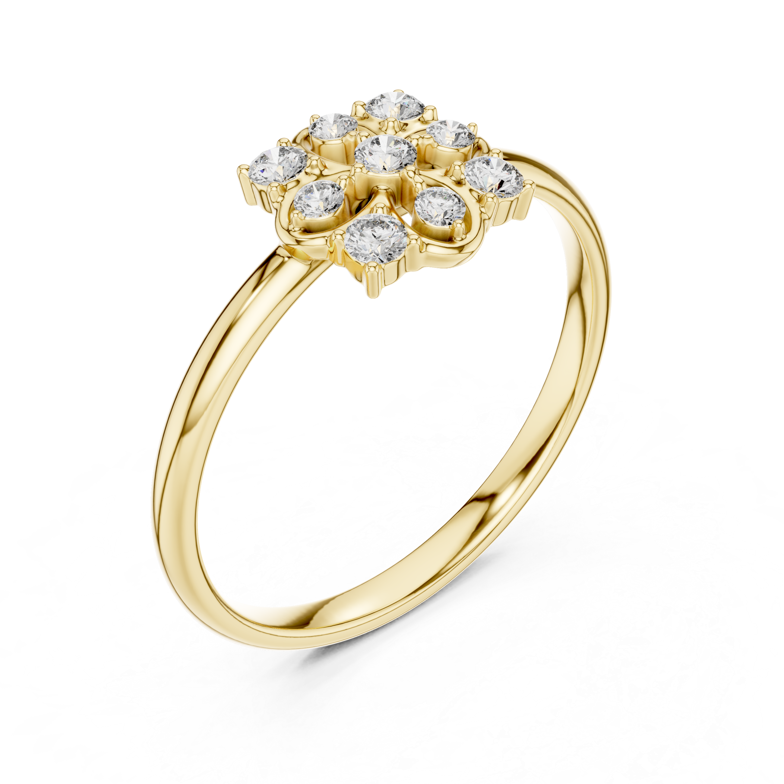 Floral Cluster Lab-Grown Diamond Ring in Rose Gold