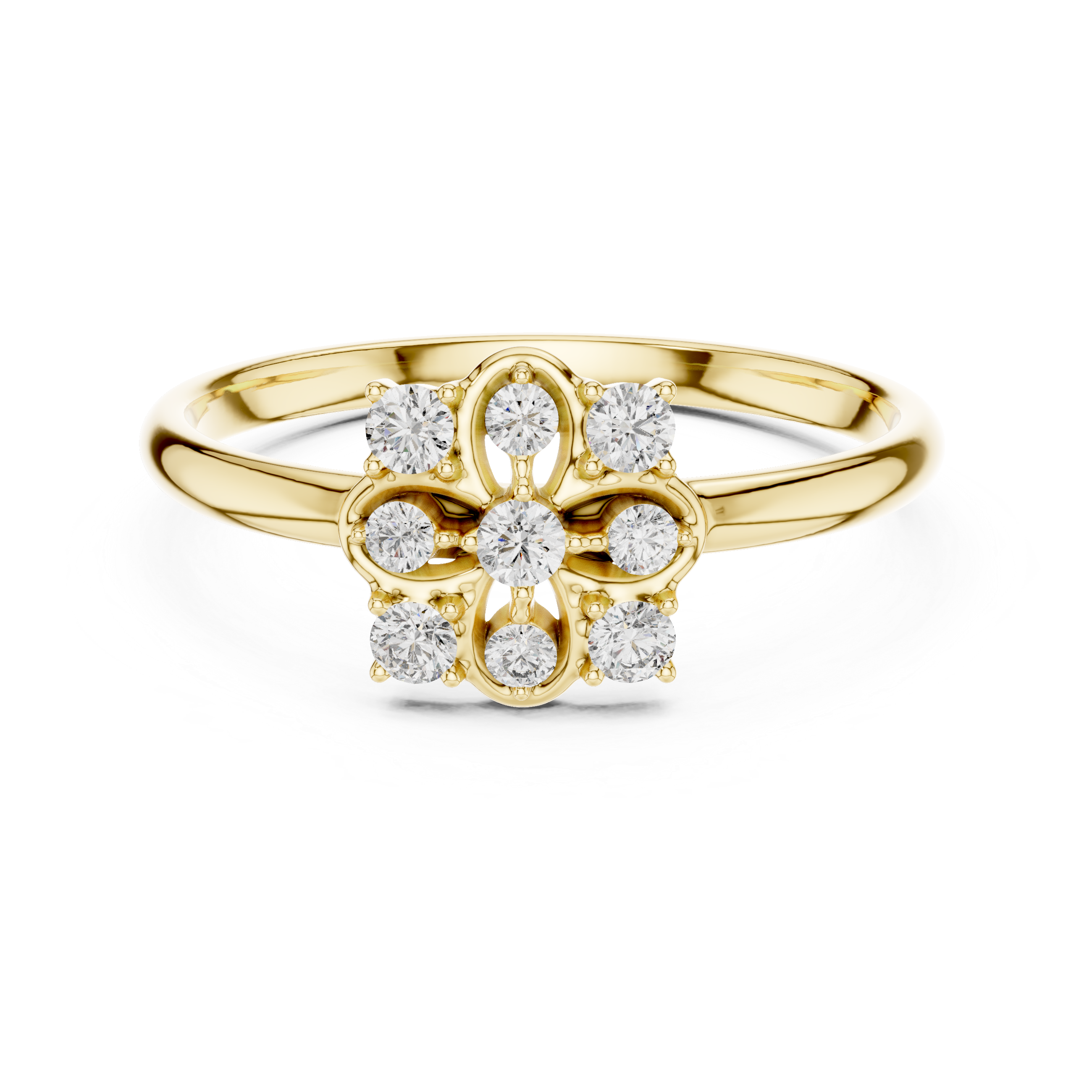 Floral Cluster Lab-Grown Diamond Ring in Rose Gold