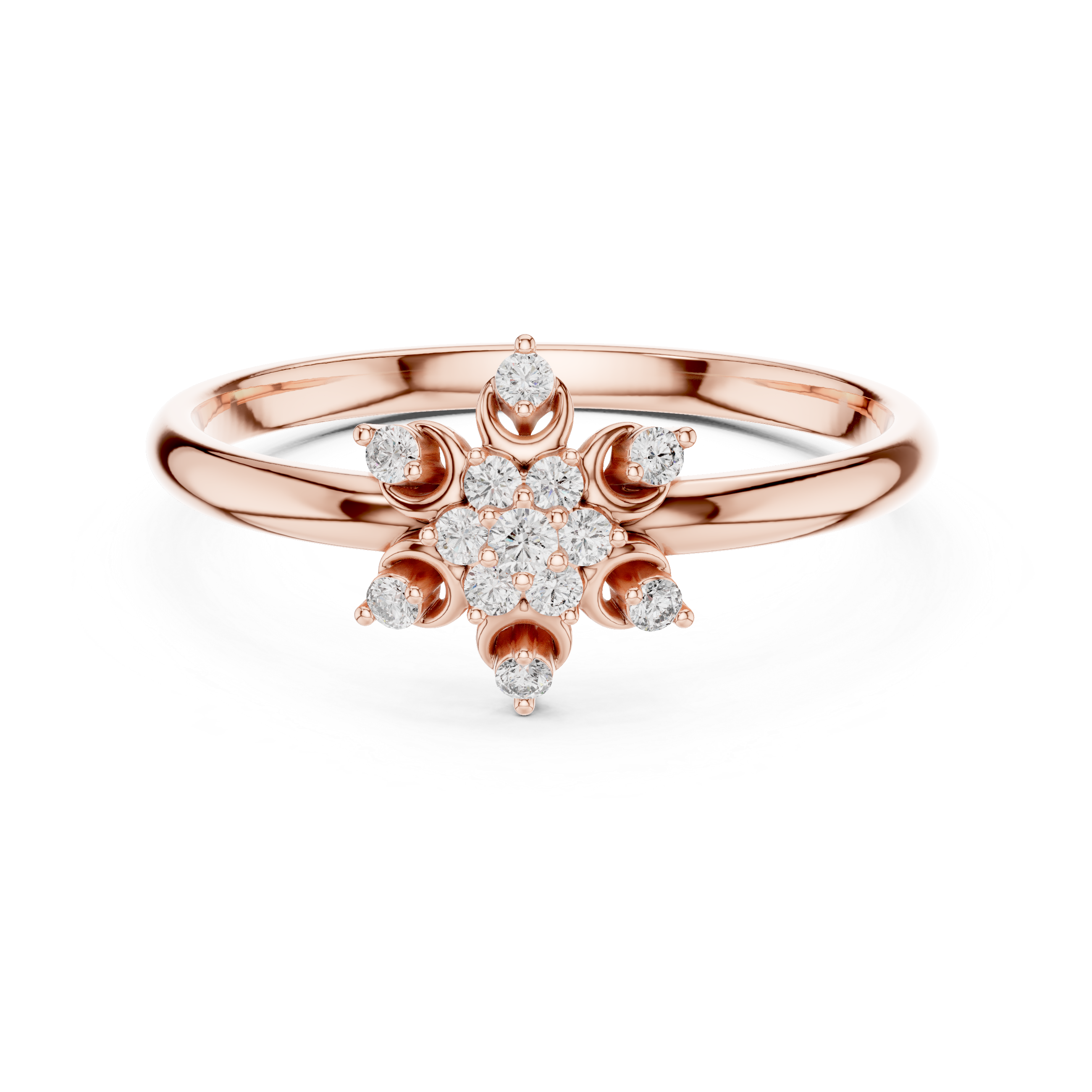 Floral Lab-Grown Diamond Ring in 14K/18K Rose Gold