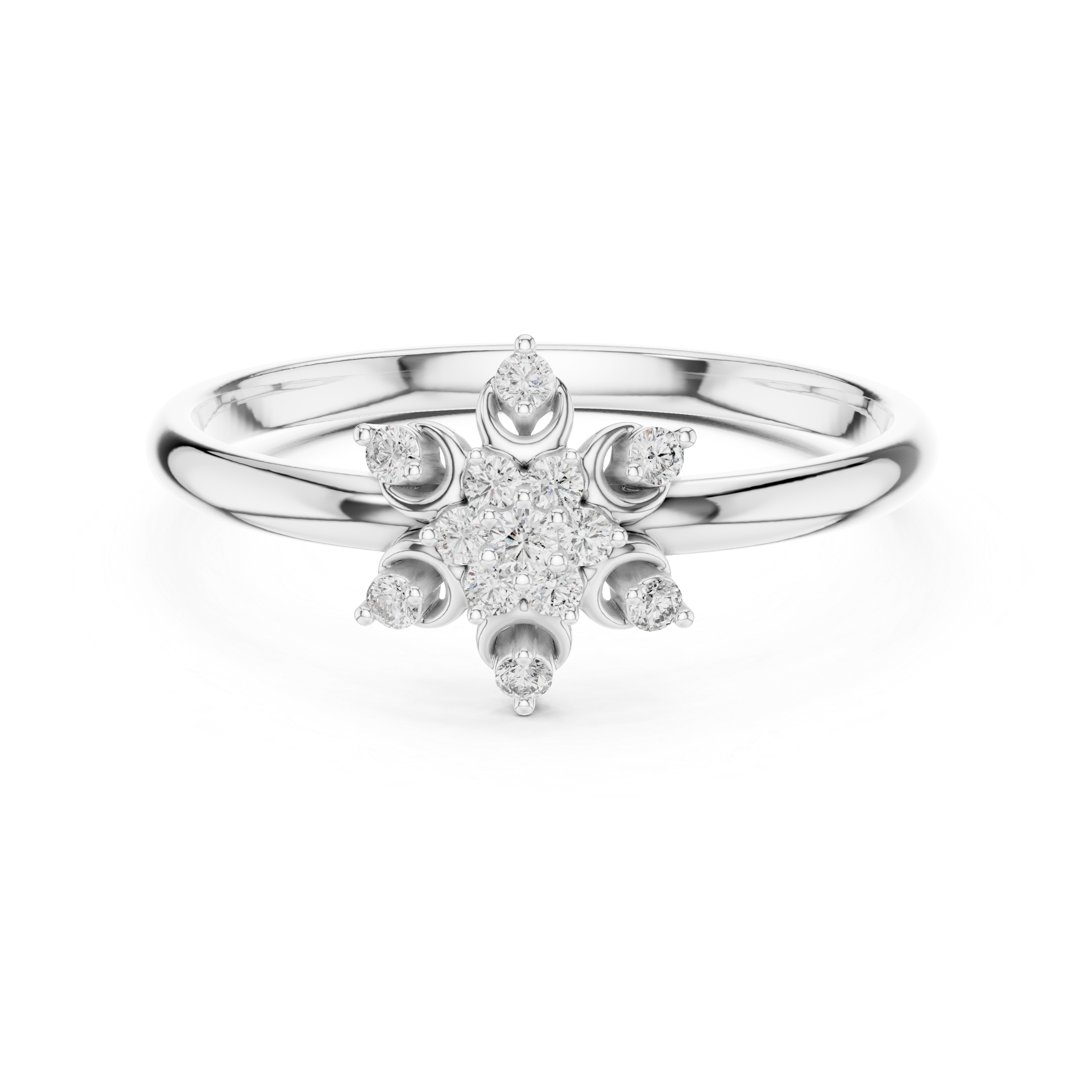 Floral Lab-Grown Diamond Ring in 14K/18K Rose Gold